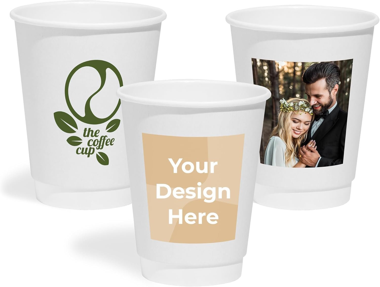 Tazas de papel desechables personalizadas de 10 oz, paquete de 50, ideales para eventos festivos, con su Logo Personalizado, dobles paredes y a prueba de fugas, perfectas para bebidas calientes y frías, fabricadas por un Proveedor confiable.