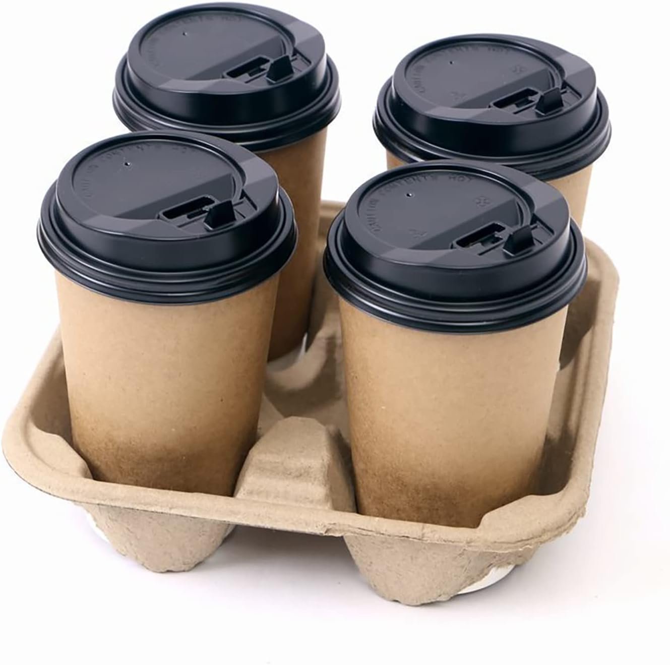 Logo Personalizado Portavasos desechables de 4 copas para café para llevar, paquete de 100 piezas, soporte para vasos de fibra de pulpa para bebidas calientes y frías, Proveedor ideal para su marca blanca. Logo Personalizado Portavasos desechables de 4 copas para café para llevar, paquete de 100 piezas, soporte para vasos de fibra de pulpa para bebidas calientes y frías, Proveedor ideal para su marca blanca.
