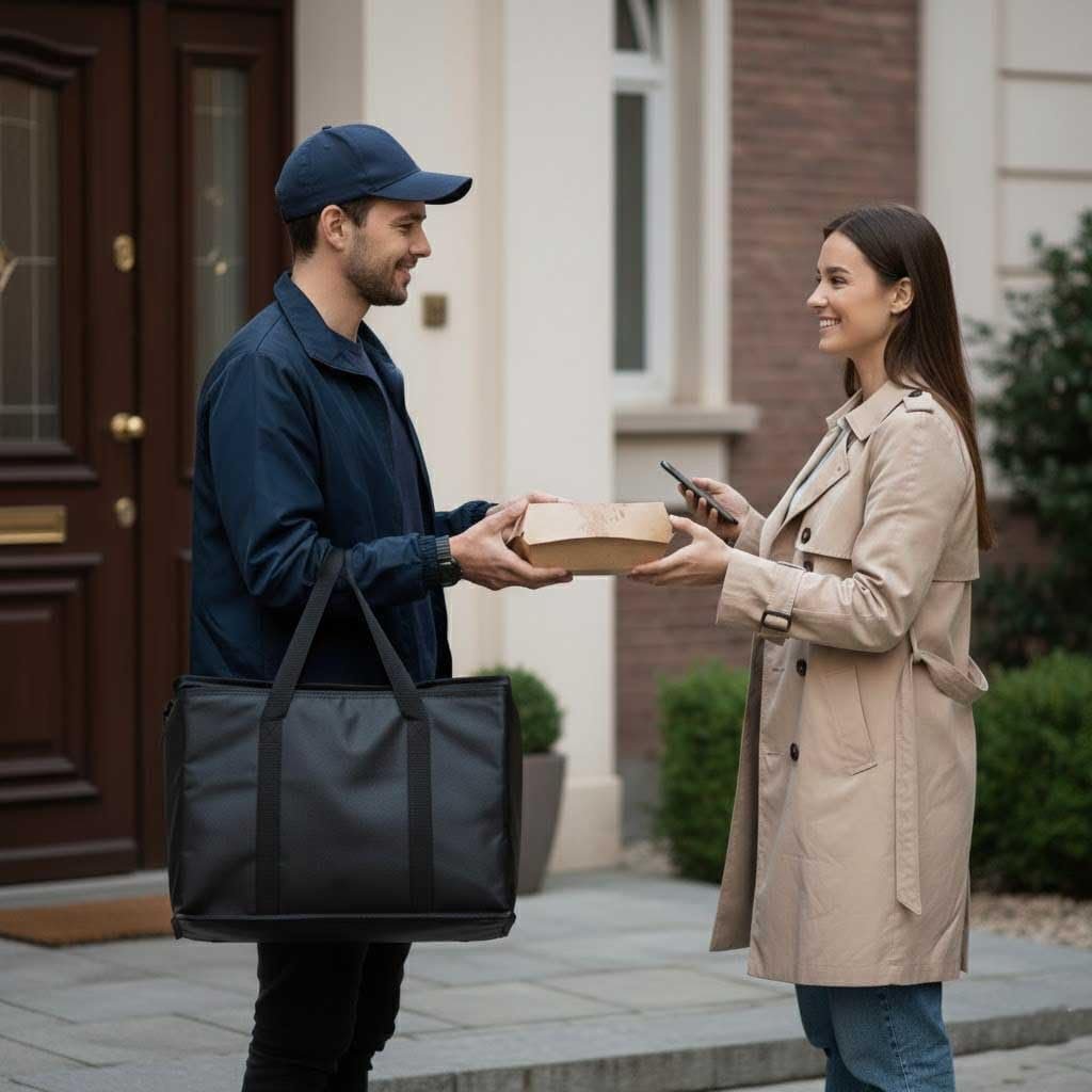 Logo Personalizado, 2-Pack de bolsas de compras aisladas XL, negras, reutilizables, con cierre térmico, colapsables, para transporte de alimentos fríos y calientes, ideal para camping, Proveedor.