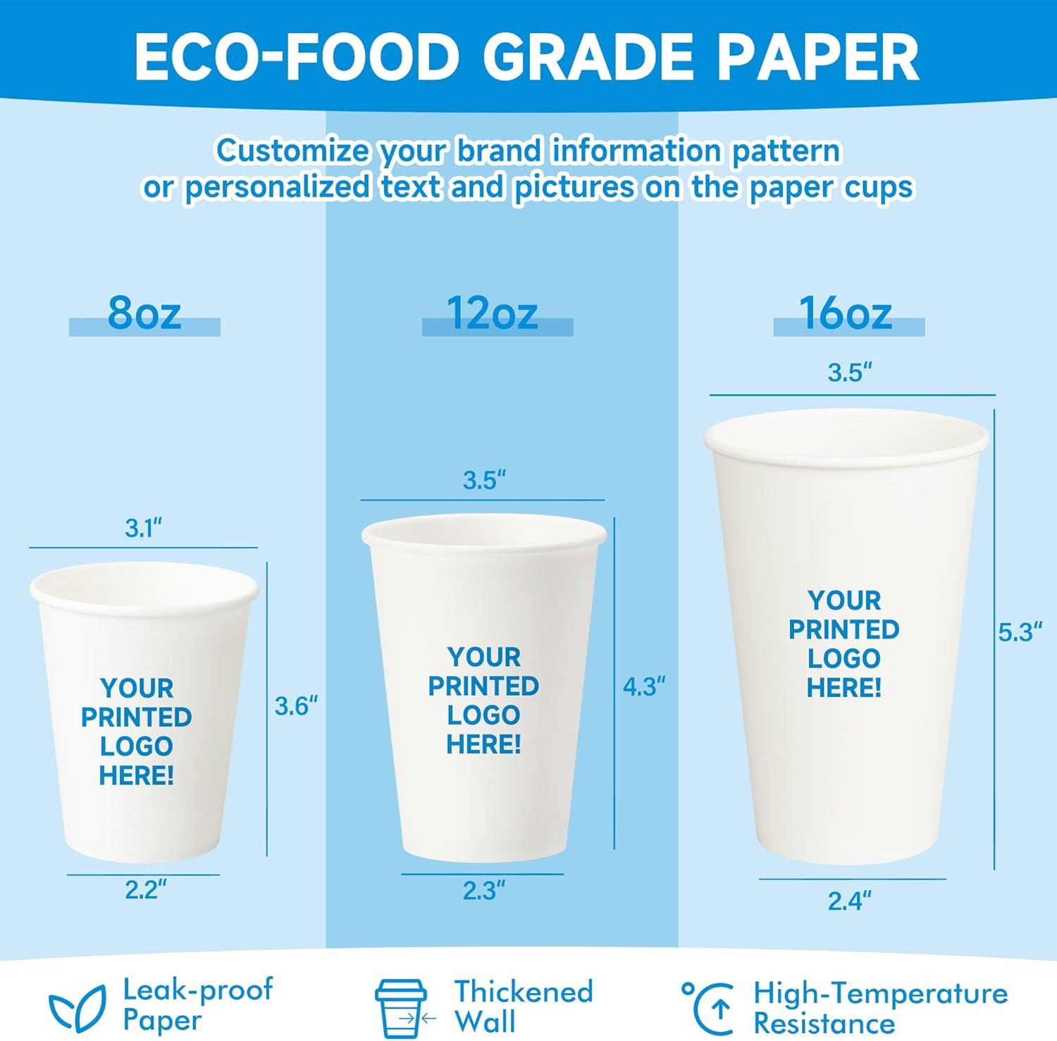 Tazas de papel personalizadas de 8 oz, 12 oz y 16 oz con foto, logo o texto, marca blanca para oficinas, fiestas y eventos de bodas, fabricadas por nuestro proveedor. Tazas de papel personalizadas de 8 oz, 12 oz y 16 oz con foto, logo o texto, marca blanca para oficinas, fiestas y eventos de bodas, fabricadas por nuestro proveedor.