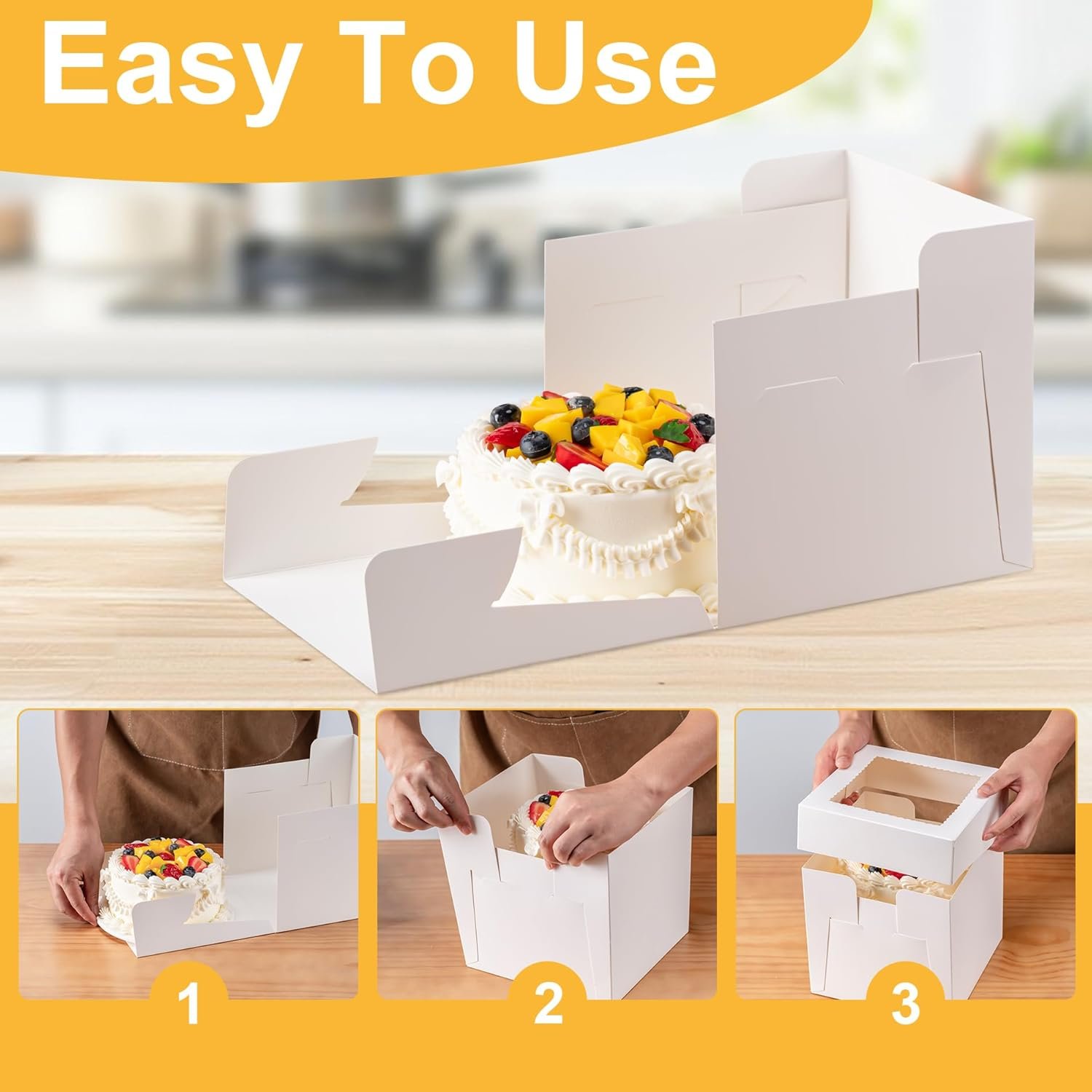 Cajas de pastel desechables 3 pack, ideales para personalizar con logo, dimensiones de 10x10x8 pulgadas, contenedores para el transporte de pasteles con tapa y ventana grande, perfectas para tartas, galletas, cupcakes y pasteles de boda o fiesta, ofrecidas por un proveedor especializado. Cajas de pastel desechables 3 pack, ideales para personalizar con logo, dimensiones de 10x10x8 pulgadas, contenedores para el transporte de pasteles con tapa y ventana grande, perfectas para tartas, galletas, cupcakes y pasteles de boda o fiesta, ofrecidas por un proveedor especializado.