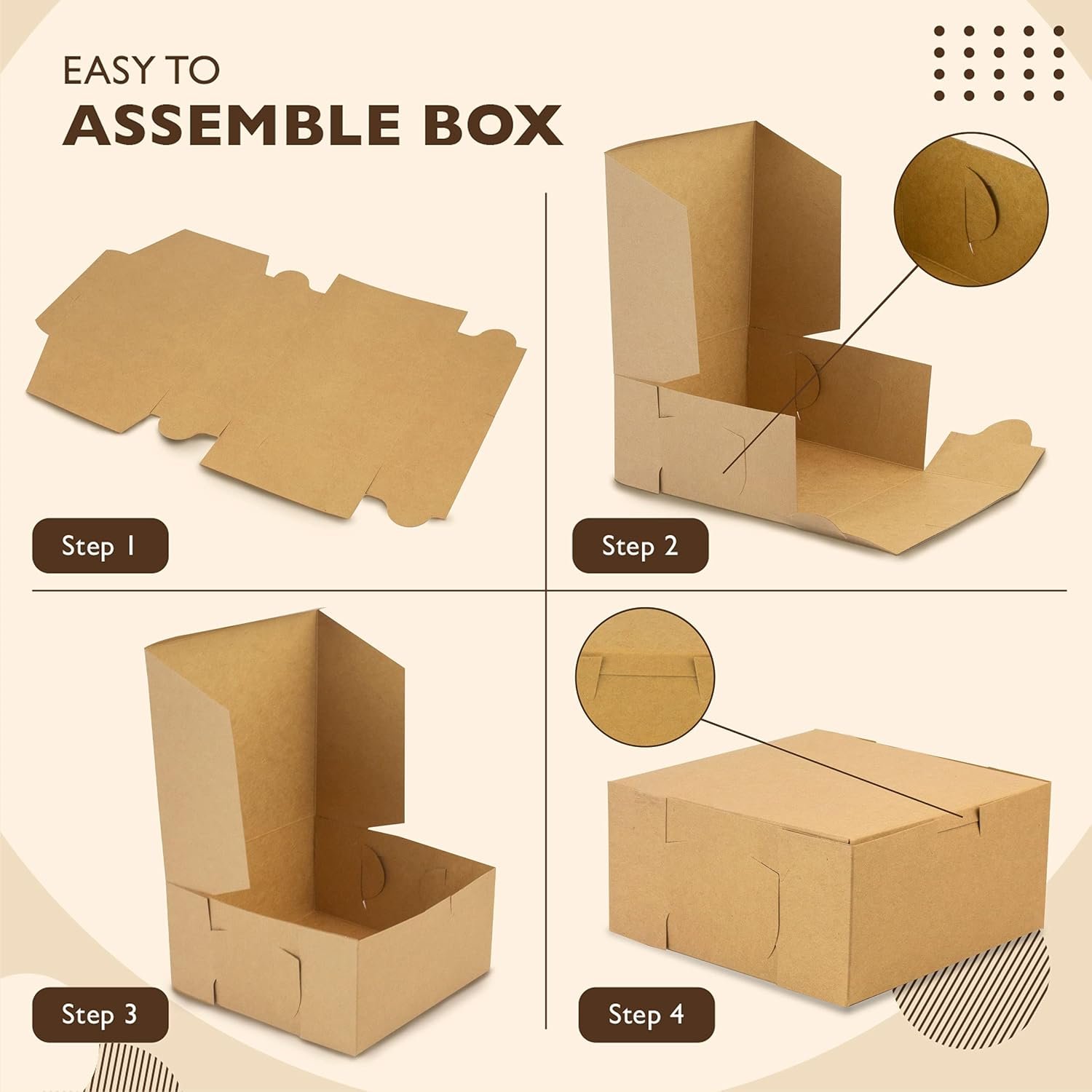 Logo Personalizado Cajas de Cartón para Postres, 25 Pack de 8 x 8 x 3 Pulgadas, Cajas para Pasteles, Galletas, Donas y Macarons, Proveedor de Marca Blanca. Logo Personalizado Cajas de Cartón para Postres, 25 Pack de 8 x 8 x 3 Pulgadas, Cajas para Pasteles, Galletas, Donas y Macarons, Proveedor de Marca Blanca.