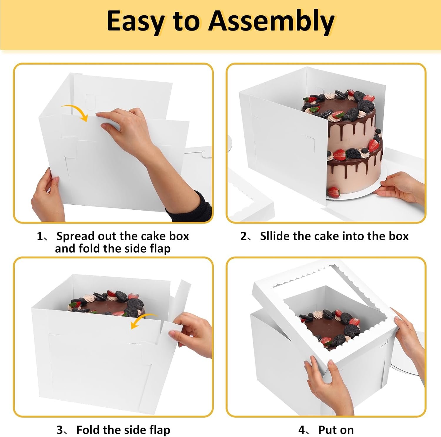 Caja de Pasteles 3 Pack de 12 Pulgadas con Tableros, Contenedores Blancos de 12x12x10 Pulgadas, Cajas Desechables para Pasteles, Cupcakes, Galletas, Tartas, Logo Personalizado, Marca Blanca de Proveedor. Caja de Pasteles 3 Pack de 12 Pulgadas con Tableros, Contenedores Blancos de 12x12x10 Pulgadas, Cajas Desechables para Pasteles, Cupcakes, Galletas, Tartas, Logo Personalizado, Marca Blanca de Proveedor.