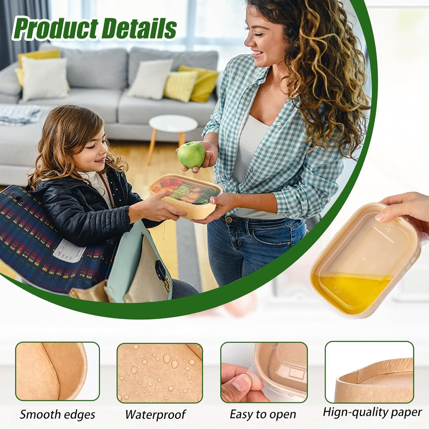 Logo Personalizado 50-Pack de Cuencos de Papel Kraft Desechables de 29oz con Tapa y Tenedores, Envases para Preparación de Comidas, Contenedores para Comida para Fiestas del Día de San Patricio, A Prueba de Microondas para Comida Caliente y Fría, Proveedor. Logo Personalizado 50-Pack de Cuencos de Papel Kraft Desechables de 29oz con Tapa y Tenedores, Envases para Preparación de Comidas, Contenedores para Comida para Fiestas del Día de San Patricio, A Prueba de Microondas para Comida Caliente y Fría, Proveedor.