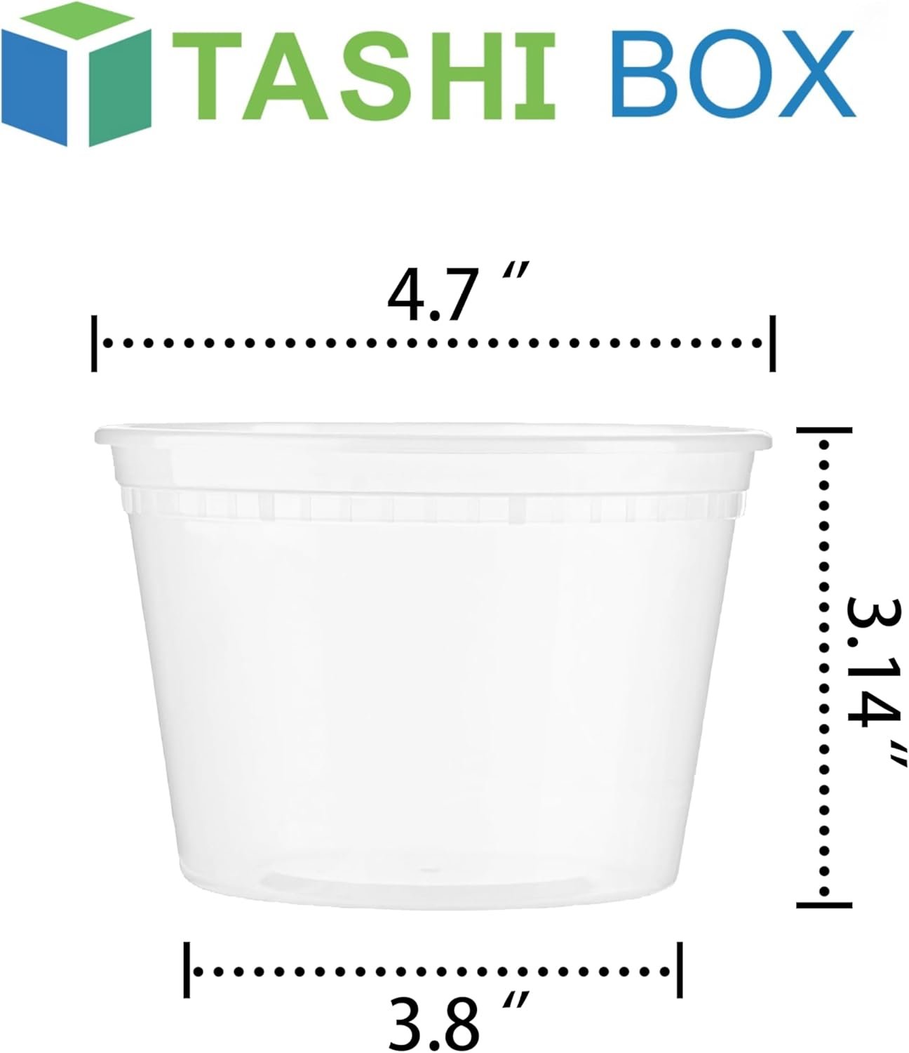 Contenedores de Plástico 16 Oz con Tapa - Recipientes para Alimentos con Tapa - Contenedores para Preparación de Comidas Transparentes, A Prueba de Fugas, Apilables, Sin BPA, Aptos para Microondas y Congelador, Marca Blanca, Fábrica.