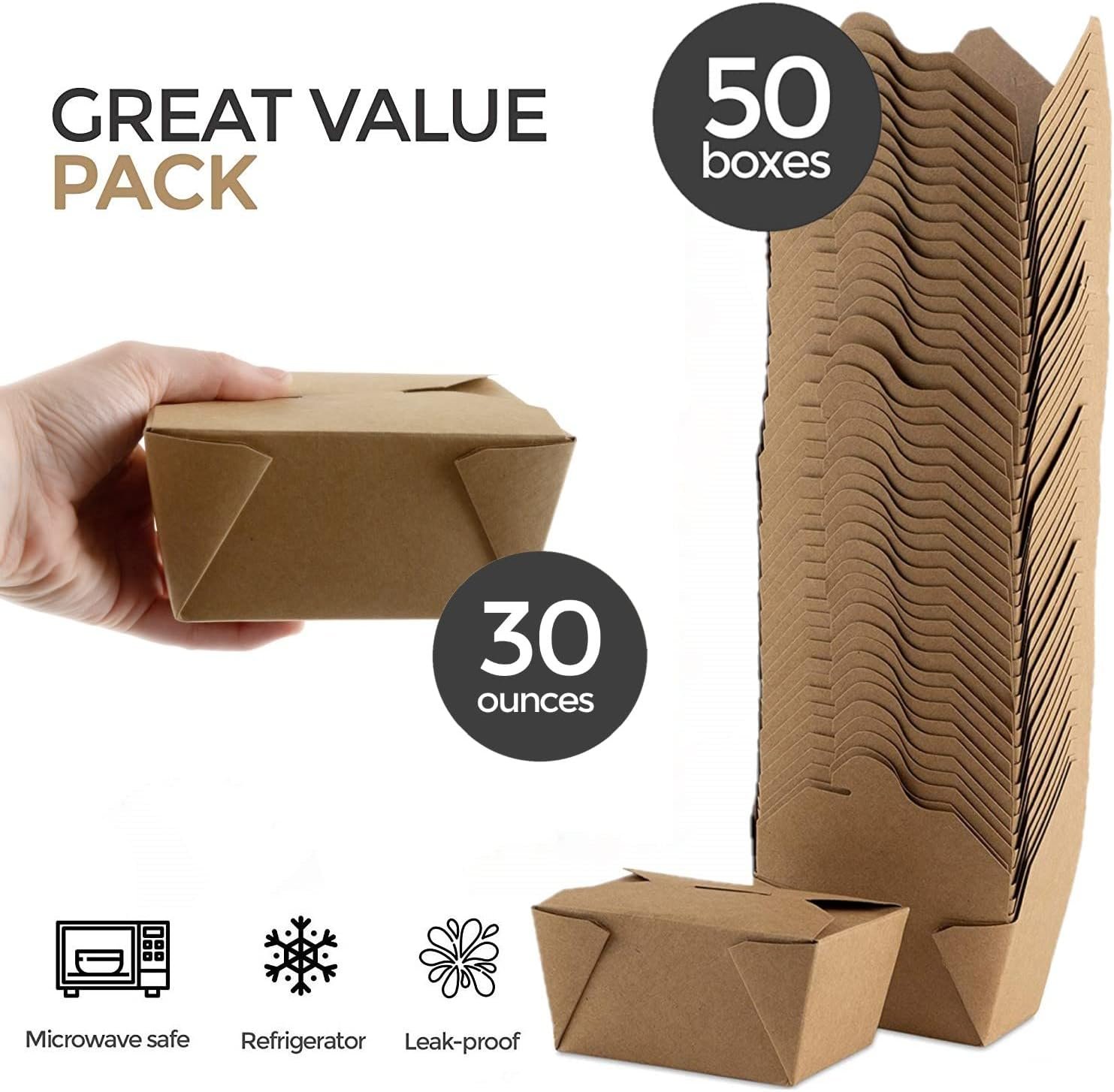 Contenedores de comida para llevar de 30 oz (50 unidades) resitentes a fugas y grasas, ideales para restaurantes y catering con logo personalizado, marca blanca y disponibles en fábrica. Contenedores de comida para llevar de 30 oz (50 unidades) resitentes a fugas y grasas, ideales para restaurantes y catering con logo personalizado, marca blanca y disponibles en fábrica.