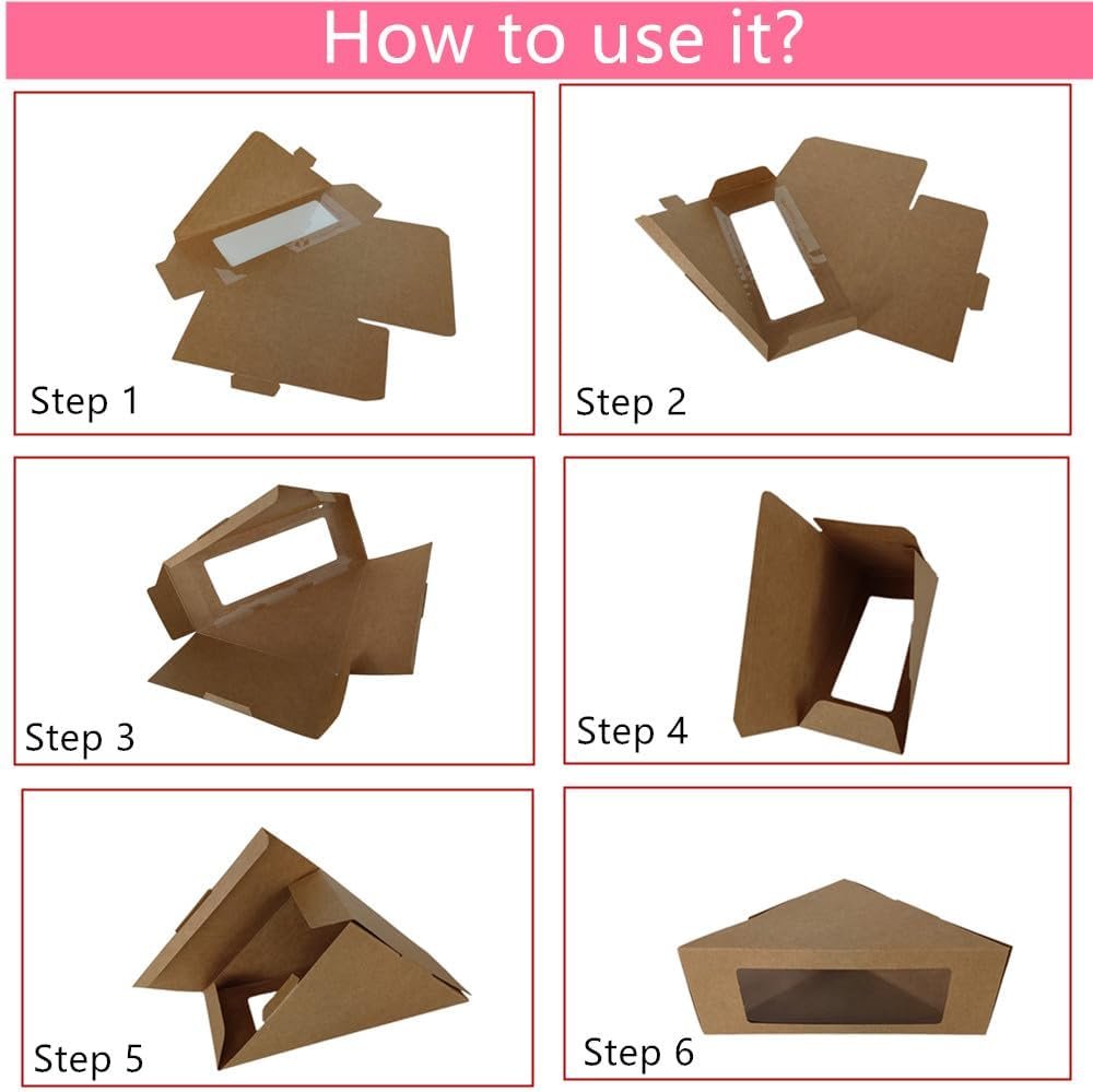 Cajas de Cartón para Sándwiches con Ventana Transparente, Empaques de Alimentos para Repostería, Marca Blanca, 100 Pack, Proveedor Fábrica