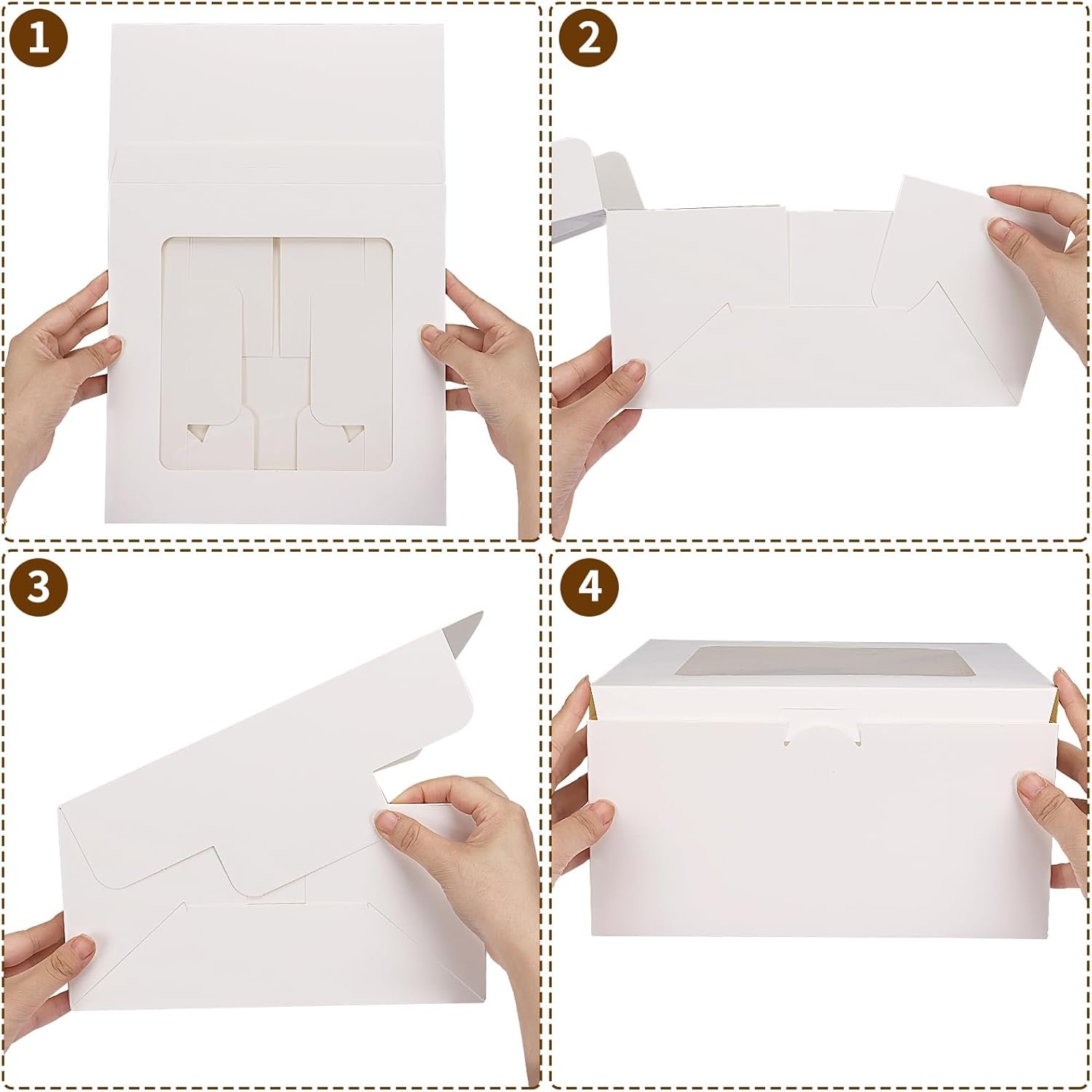 Logo Personalizado Cajas para Pasteles 15 Sets, 10x10x5 Pulgadas, con Bases para Pasteles y Stickers, Contenedores Desechables con Tapa para Cheesecake y Tartas, Marca Blanca de Fábrica. Logo Personalizado Cajas para Pasteles 15 Sets, 10x10x5 Pulgadas, con Bases para Pasteles y Stickers, Contenedores Desechables con Tapa para Cheesecake y Tartas, Marca Blanca de Fábrica.