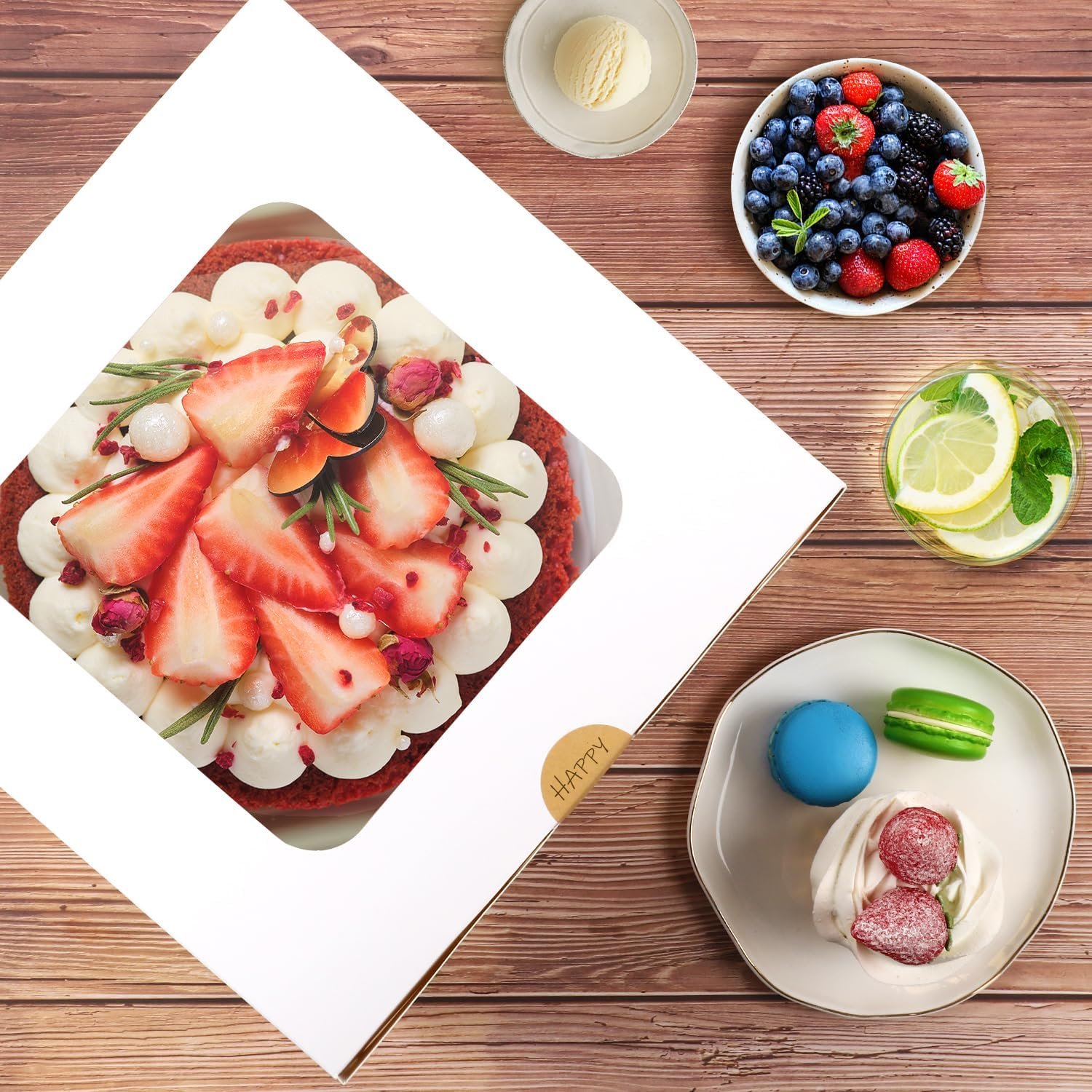 Logo Personalizado Cajas para Pasteles 15 Sets, 10x10x5 Pulgadas, con Bases para Pasteles y Stickers, Contenedores Desechables con Tapa para Cheesecake y Tartas, Marca Blanca de Fábrica. Logo Personalizado Cajas para Pasteles 15 Sets, 10x10x5 Pulgadas, con Bases para Pasteles y Stickers, Contenedores Desechables con Tapa para Cheesecake y Tartas, Marca Blanca de Fábrica.