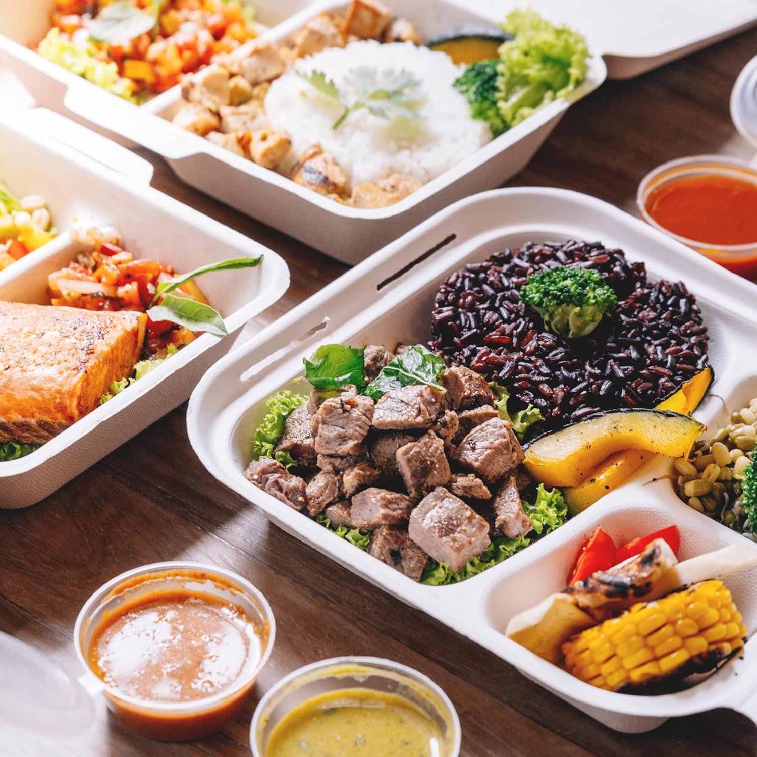 Contenedores de Comida Biodegradables 8x8