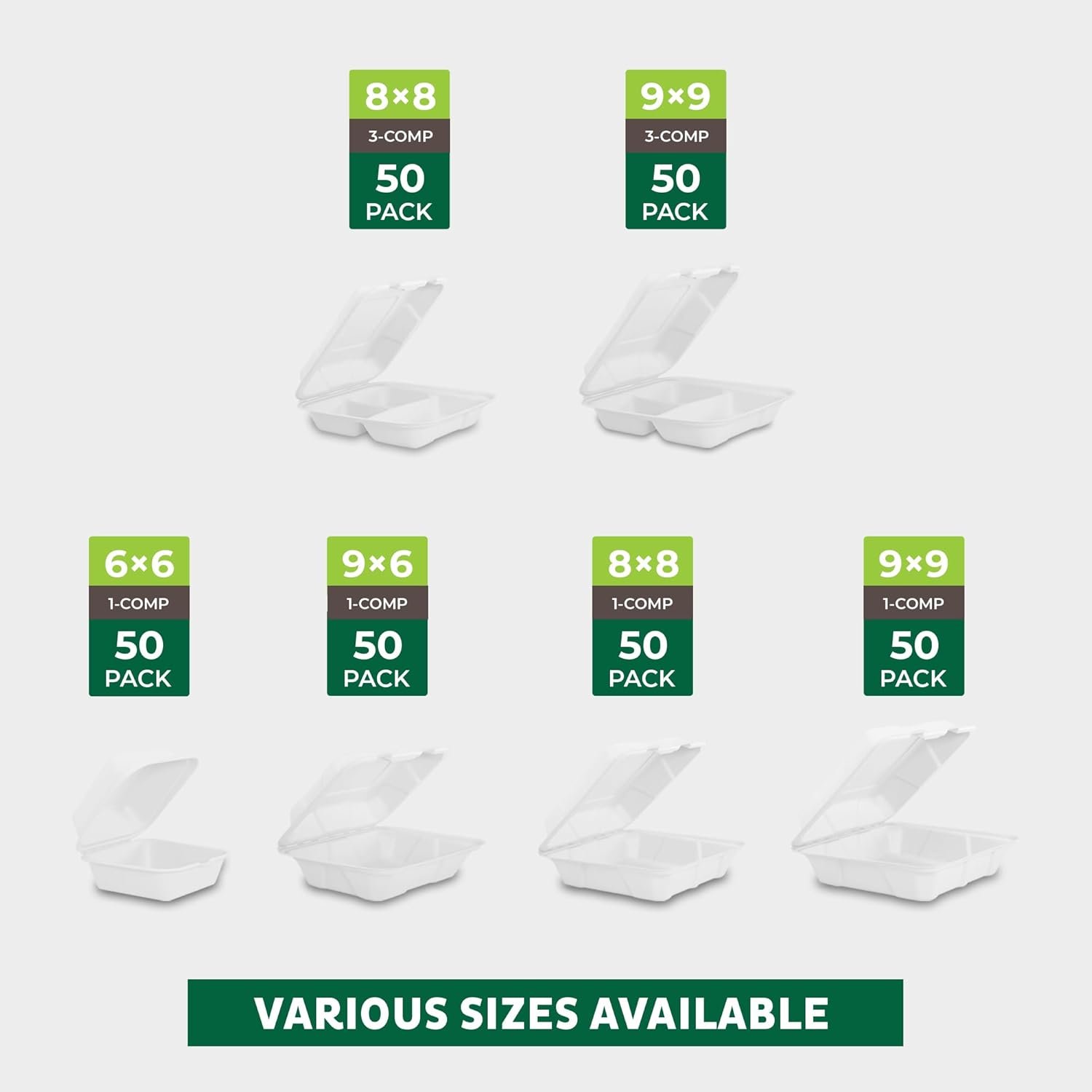 Contenedores de Comida Biodegradables 8x8