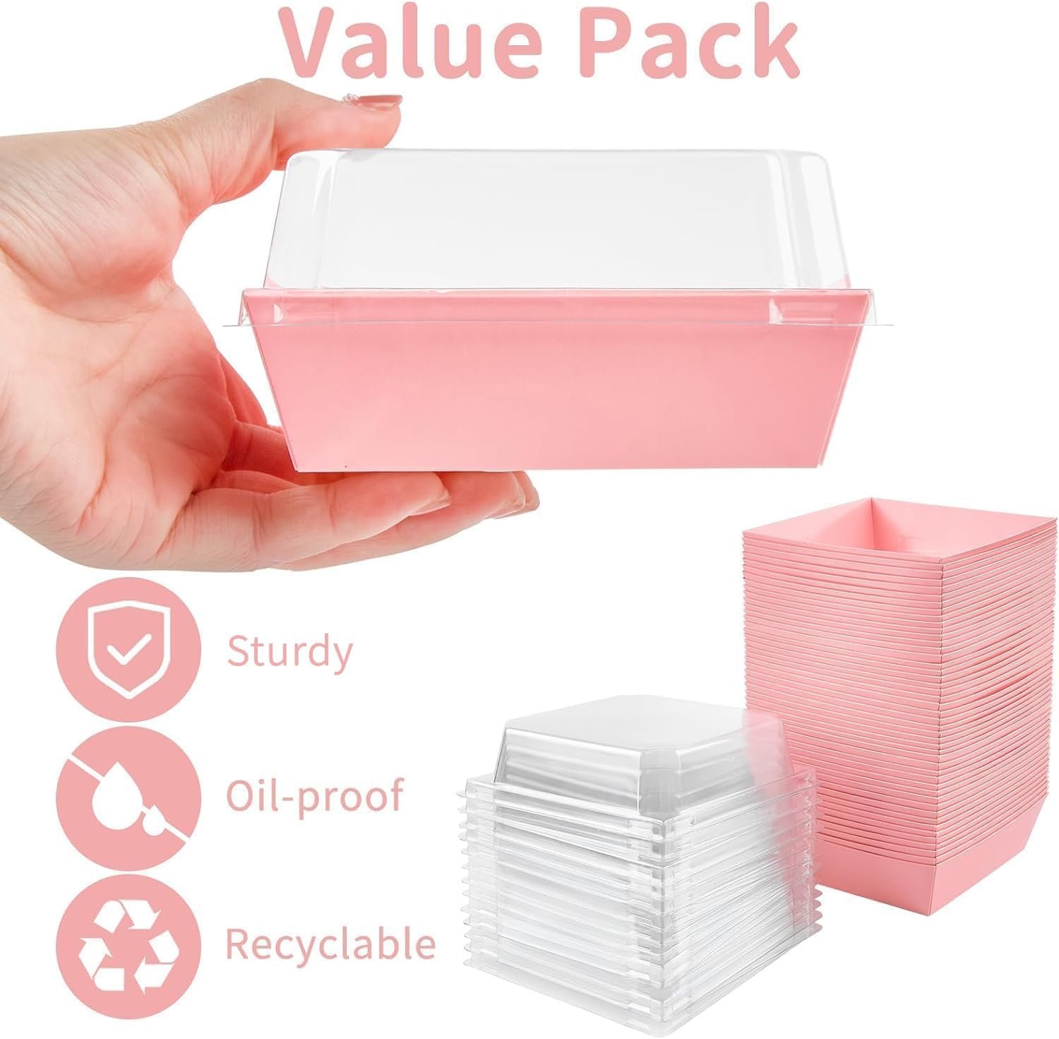 Cajas de Charcutería Desechables de 50 Pack con Tapa Transparente, 4 Pulgadas, para Postres como Galletas, Porciones de Pastel, Mini Pasteles y Fresas con Chocolate, Logo Personalizado, Ideal para Marca Blanca, Proveedor de Envases. Cajas de Charcutería Desechables de 50 Pack con Tapa Transparente, 4 Pulgadas, para Postres como Galletas, Porciones de Pastel, Mini Pasteles y Fresas con Chocolate, Logo Personalizado, Ideal para Marca Blanca, Proveedor de Envases.