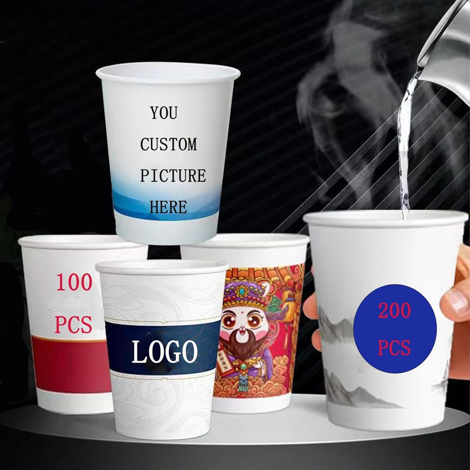 Tazones de Papel Personalizados con Logo, 100 PZS de 7/9/10/12 oz, Vasos Desechables Personalizados para Oficina, Fiestas de Navidad y Bodas, Marca Blanca de Fábrica. Tazones de Papel Personalizados con Logo, 100 PZS de 7/9/10/12 oz, Vasos Desechables Personalizados para Oficina, Fiestas de Navidad y Bodas, Marca Blanca de Fábrica.