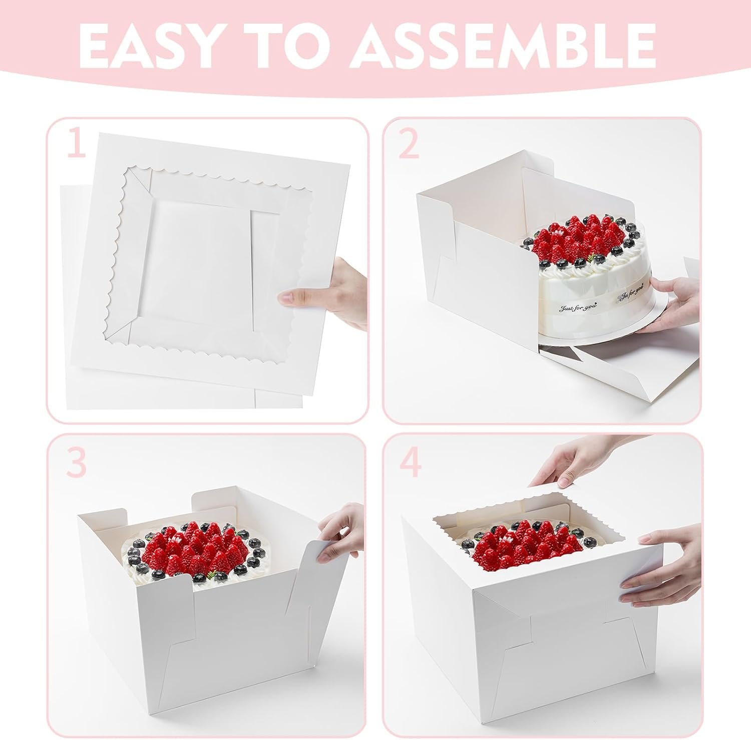 Caja de Pastel 3 Pack con Logo Personalizado, Caja de Pastel de 10x10x8 Pulgadas con Tableros para Pasteles, Cajas de Panadería Blancas con Ventana, Contenedores Desechables para Pastel, Donas, Tartas, Galletas, Marca Blanca de Fábrica para Bodas, Cumpleaños y Fiestas. Caja de Pastel 3 Pack con Logo Personalizado, Caja de Pastel de 10x10x8 Pulgadas con Tableros para Pasteles, Cajas de Panadería Blancas con Ventana, Contenedores Desechables para Pastel, Donas, Tartas, Galletas, Marca Blanca de Fábrica para Bodas, Cumpleaños y Fiestas.