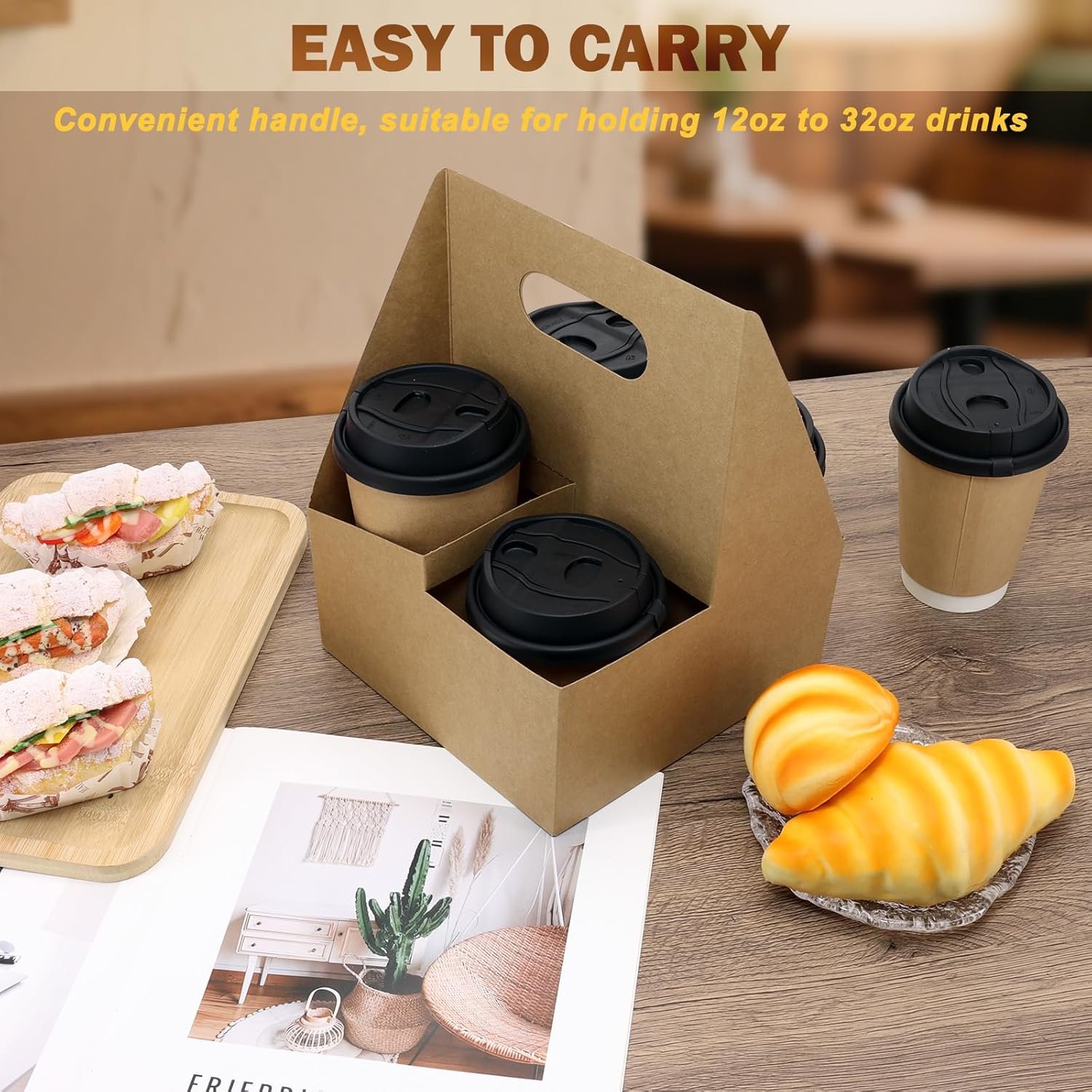 Logo Personalizado Porta Bebidas de Cartón para 4 Tazas con Asa, 30 Piezas Soporte Desechable para Comida para Llevar, Capacidad de 12oz a 32oz, Ideal para Bebidas Calientes y Frías, Fábrica de Soluciones de Empaque Logo Personalizado Porta Bebidas de Cartón para 4 Tazas con Asa, 30 Piezas Soporte Desechable para Comida para Llevar, Capacidad de 12oz a 32oz, Ideal para Bebidas Calientes y Frías, Fábrica de Soluciones de Empaque