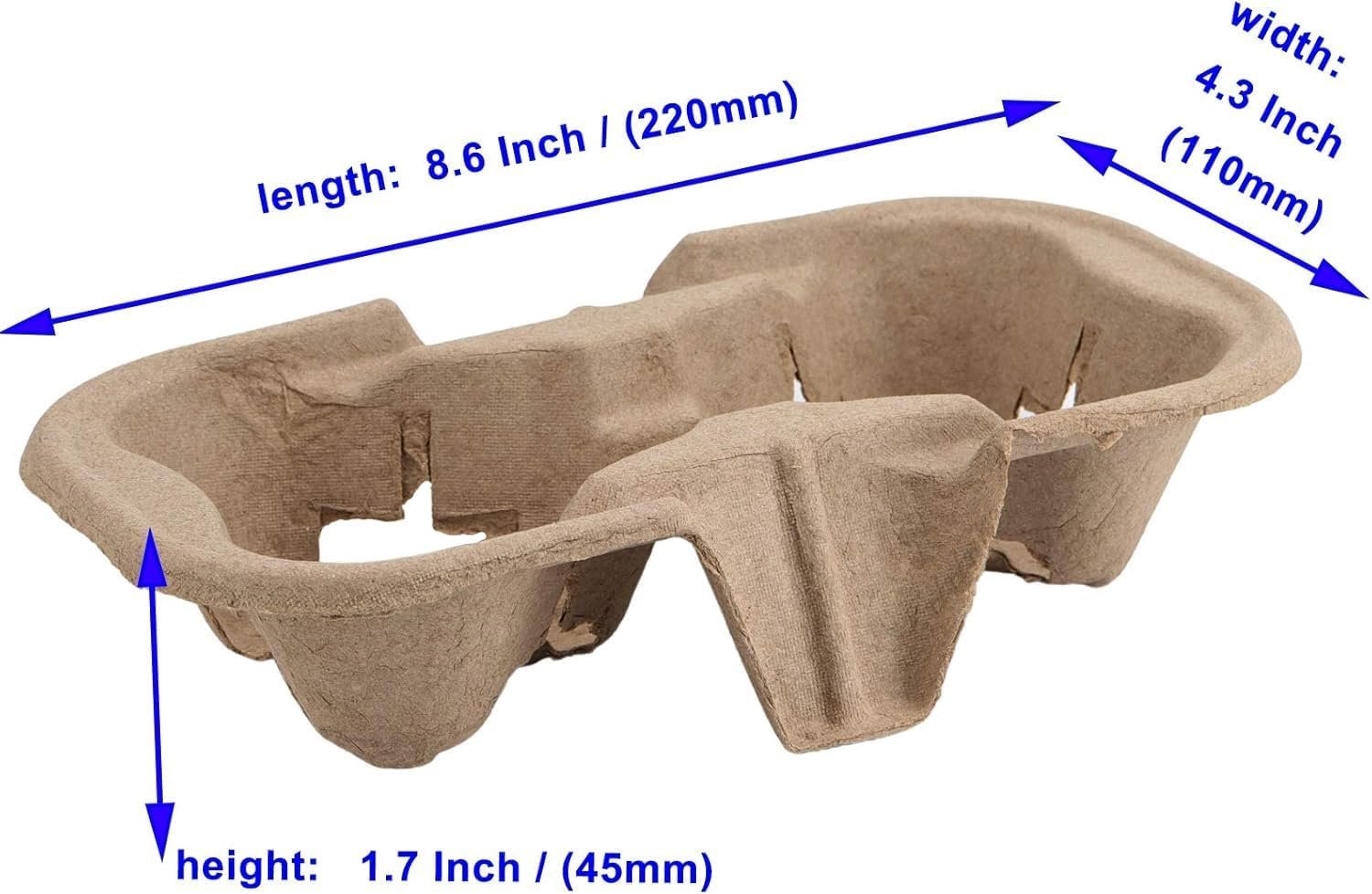 Logo Personalizado Soporte para Bebidas de Fibra de Pulpa para 2 Tazas, 100 Paquete Biodegradable, Transportadores Descartables para Café y Bebidas Frías o Calientes, Servicio de Entrega de Alimentos 8.6 x 4.3 x 1.7 pulgadas, Fabricante. Logo Personalizado Soporte para Bebidas de Fibra de Pulpa para 2 Tazas, 100 Paquete Biodegradable, Transportadores Descartables para Café y Bebidas Frías o Calientes, Servicio de Entrega de Alimentos 8.6 x 4.3 x 1.7 pulgadas, Fabricante.