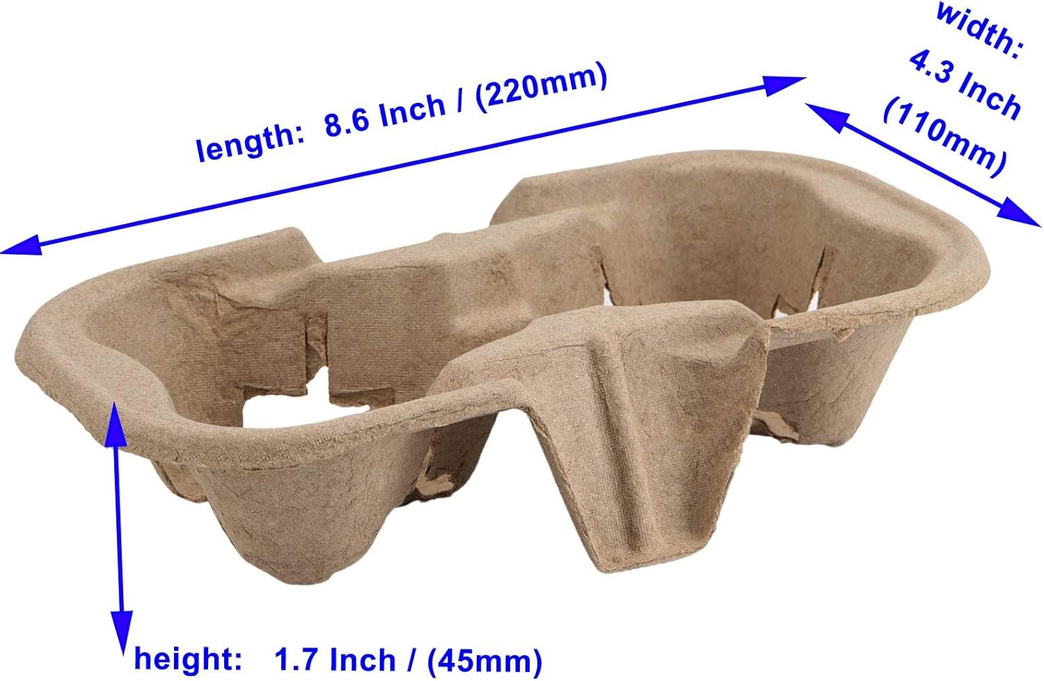 Logo Personalizado Soporte para Bebidas de Fibra de Pulpa para 2 Tazas, 100 Paquete Biodegradable, Transportadores Descartables para Café y Bebidas Frías o Calientes, Servicio de Entrega de Alimentos 8.6 x 4.3 x 1.7 pulgadas, Fabricante. Logo Personalizado Soporte para Bebidas de Fibra de Pulpa para 2 Tazas, 100 Paquete Biodegradable, Transportadores Descartables para Café y Bebidas Frías o Calientes, Servicio de Entrega de Alimentos 8.6 x 4.3 x 1.7 pulgadas, Fabricante.