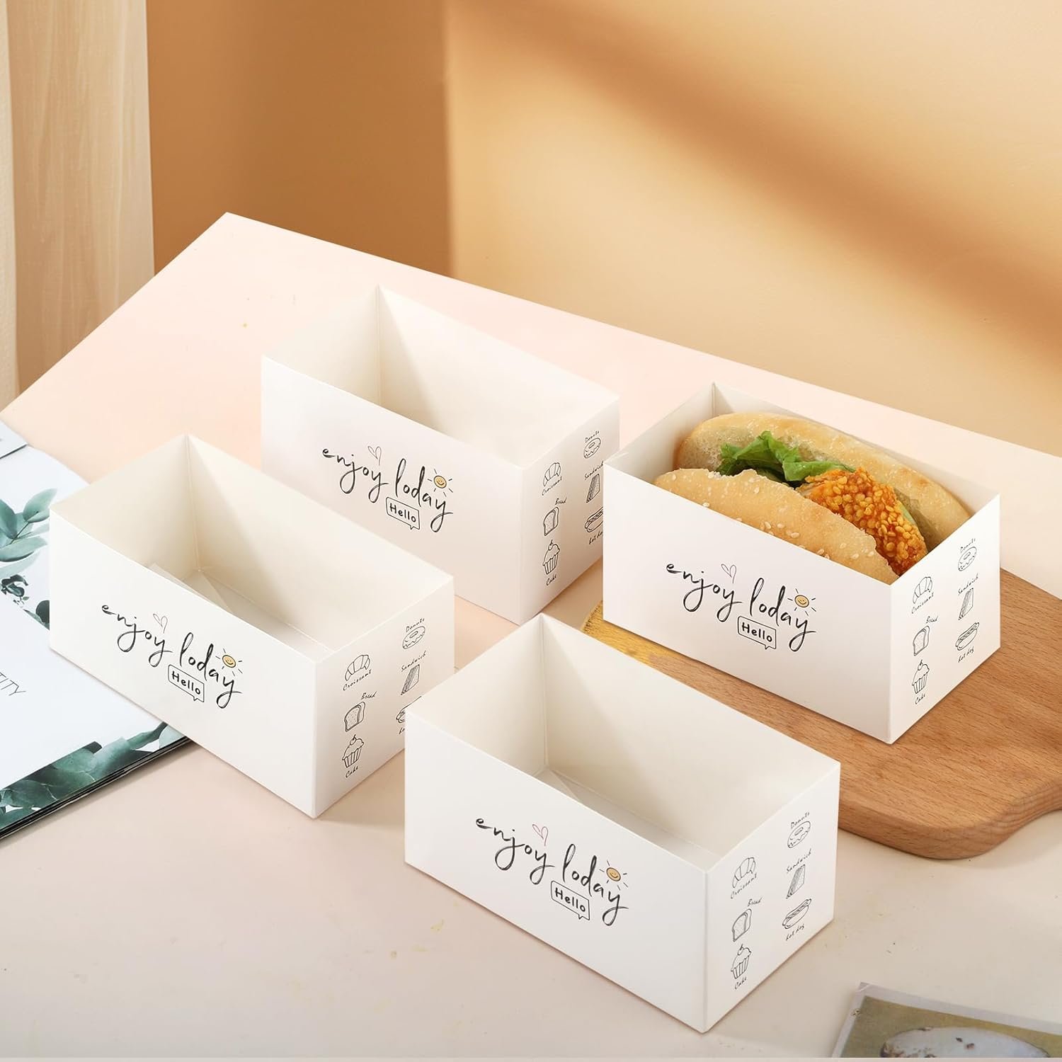 Caja para llevar 60 unidades con Logo Personalizado, envases para sándwiches, donuts, hamburguesas y pasteles, ideal para Marca Blanca, Proveedor de soluciones de empaque.