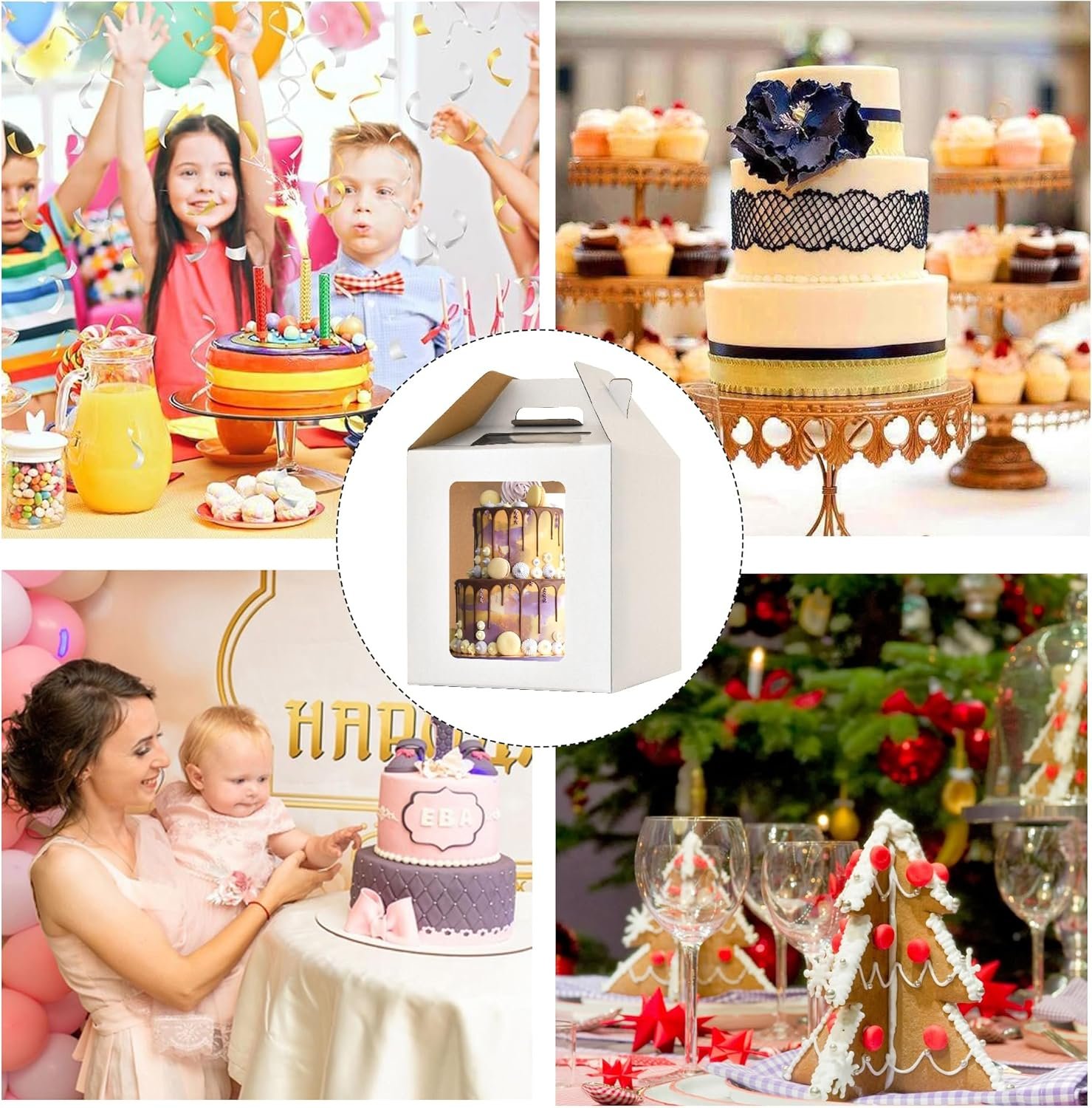 Logo Personalizado cajas para pasteles altas de 12x12x12 pulgadas con ventanas, portacakes de 10 y 12 pulgadas, caja grande para pasteles en capas, caja de pasteles duradera blanca (1 paquete) de Proveedor. Logo Personalizado cajas para pasteles altas de 12x12x12 pulgadas con ventanas, portacakes de 10 y 12 pulgadas, caja grande para pasteles en capas, caja de pasteles duradera blanca (1 paquete) de Proveedor.