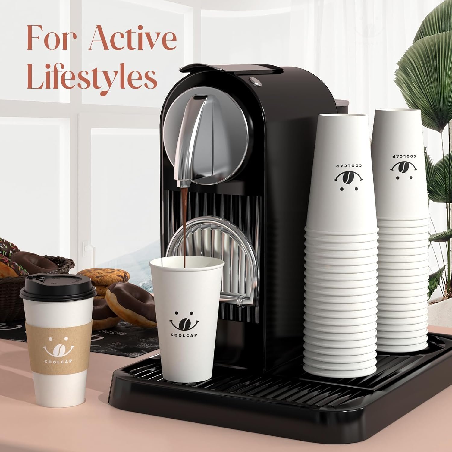 Tazas de café de 16 onzas con tapas y mangas, 100 unidades a granel para bebidas calientes, marca blanca personalizable, proveedor de tazas de papel desechables para café caliente.