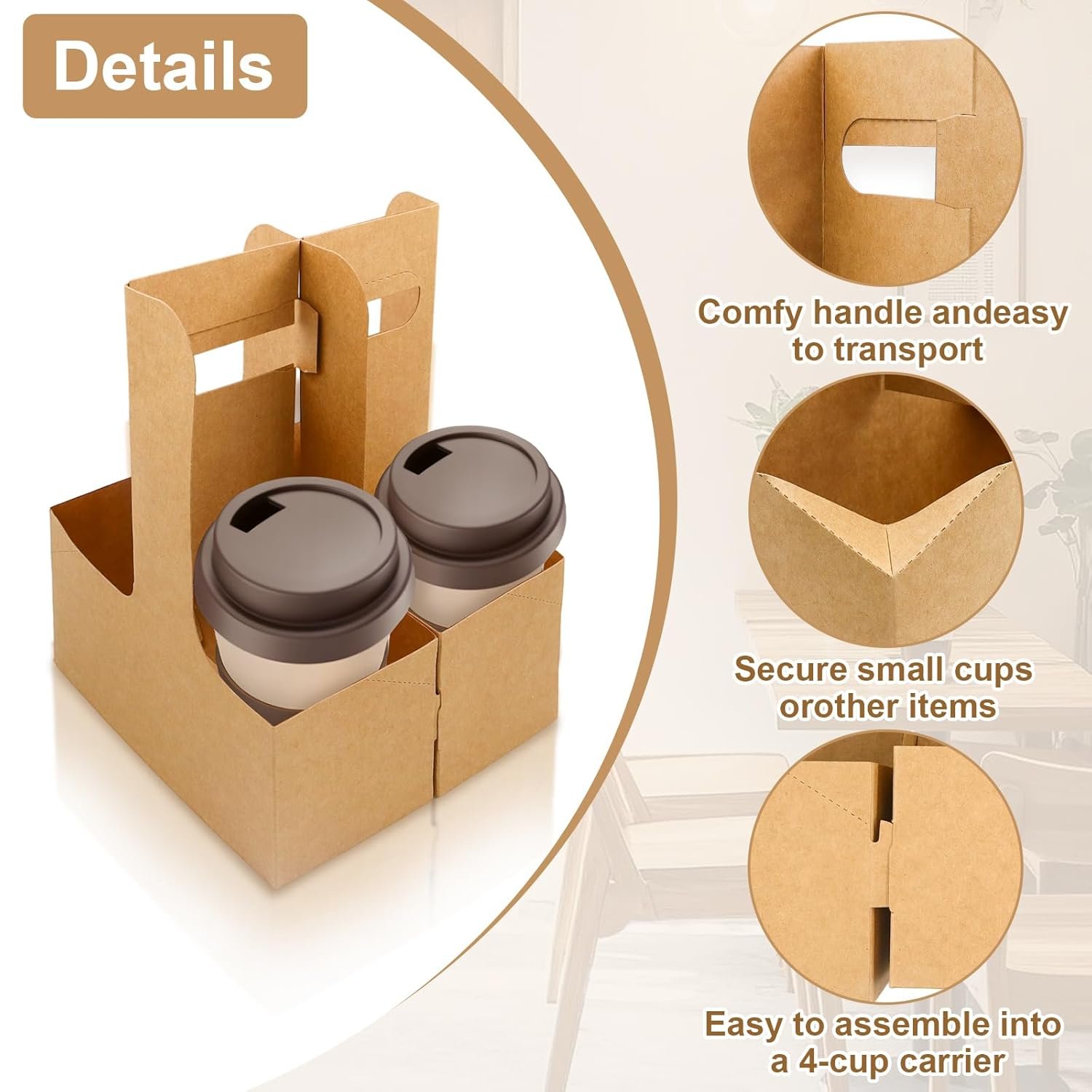 Logo Personalizado Portador de Bebidas de 30 Piezas con Mango, Soportes Plegables para Bebidas Calientes y Frías, Ideal para Café, Té, Comida para Llevar y Entregas, Reutilizables y Portátiles de Proveedor. Logo Personalizado Portador de Bebidas de 30 Piezas con Mango, Soportes Plegables para Bebidas Calientes y Frías, Ideal para Café, Té, Comida para Llevar y Entregas, Reutilizables y Portátiles de Proveedor.