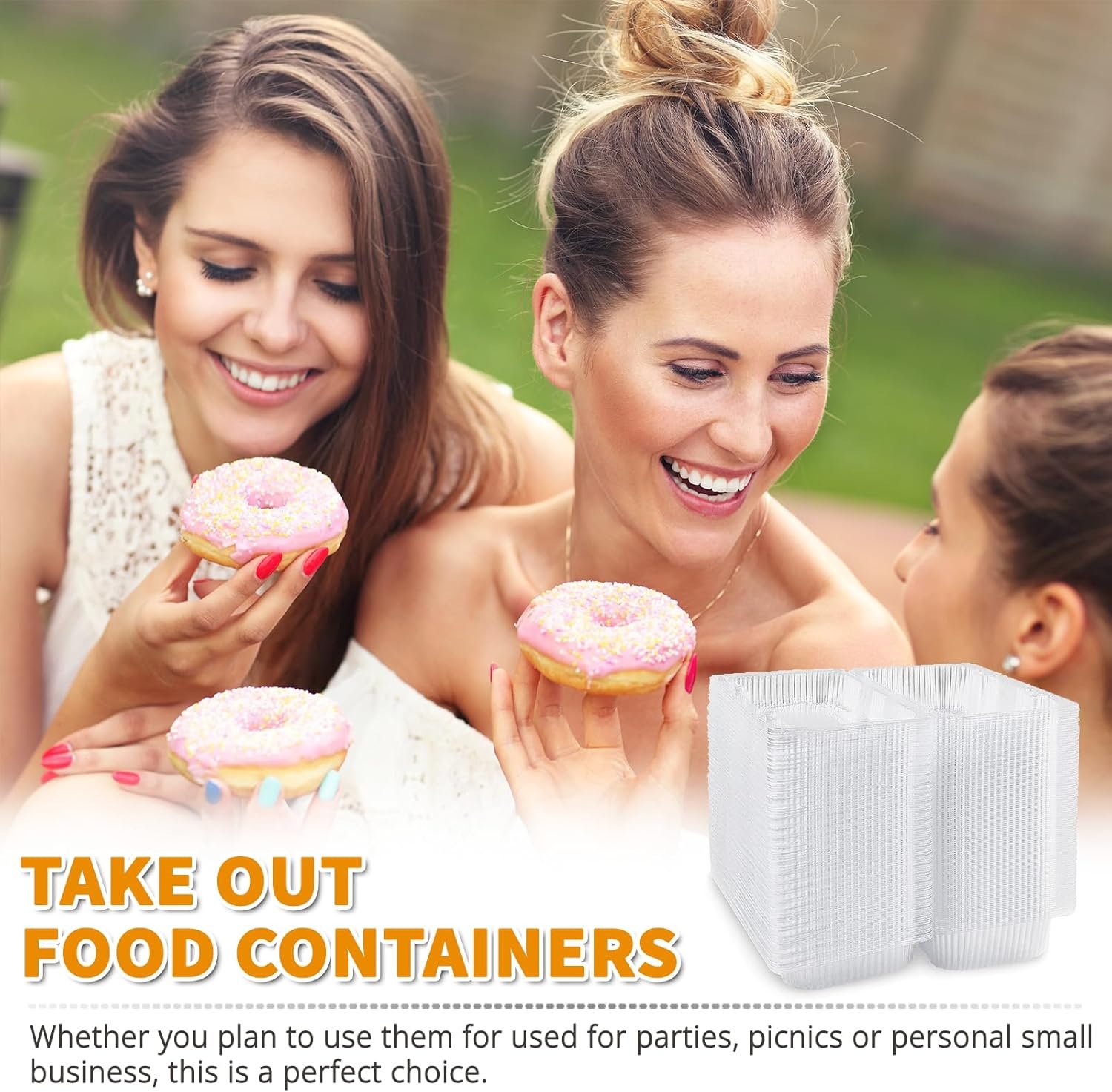 Contenedores plásticos transparentes con bisagra 40 unidades, cajas desechables para alimentos con tapa, ideales para postres, porciones de pastel, sándwiches, ensaladas y galletas (7.2 × 4.7 × 3 pulgadas) con Logo Personalizado, fabricación de alta calidad en Fábrica.