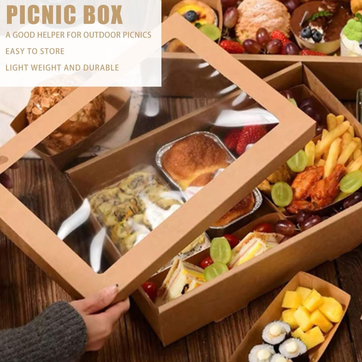 Cajas de pastelería con ventana, 17.7x12.2x3.15 pulgadas, cajas grandes para galletas, marca blanca y logotipo personalizado, proveedor de envases para tartas, pasteles, muffins y otros dulces.