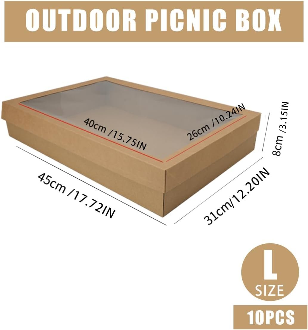 Cajas de pastelería con ventana, 17.7x12.2x3.15 pulgadas, cajas grandes para galletas, marca blanca y logotipo personalizado, proveedor de envases para tartas, pasteles, muffins y otros dulces.