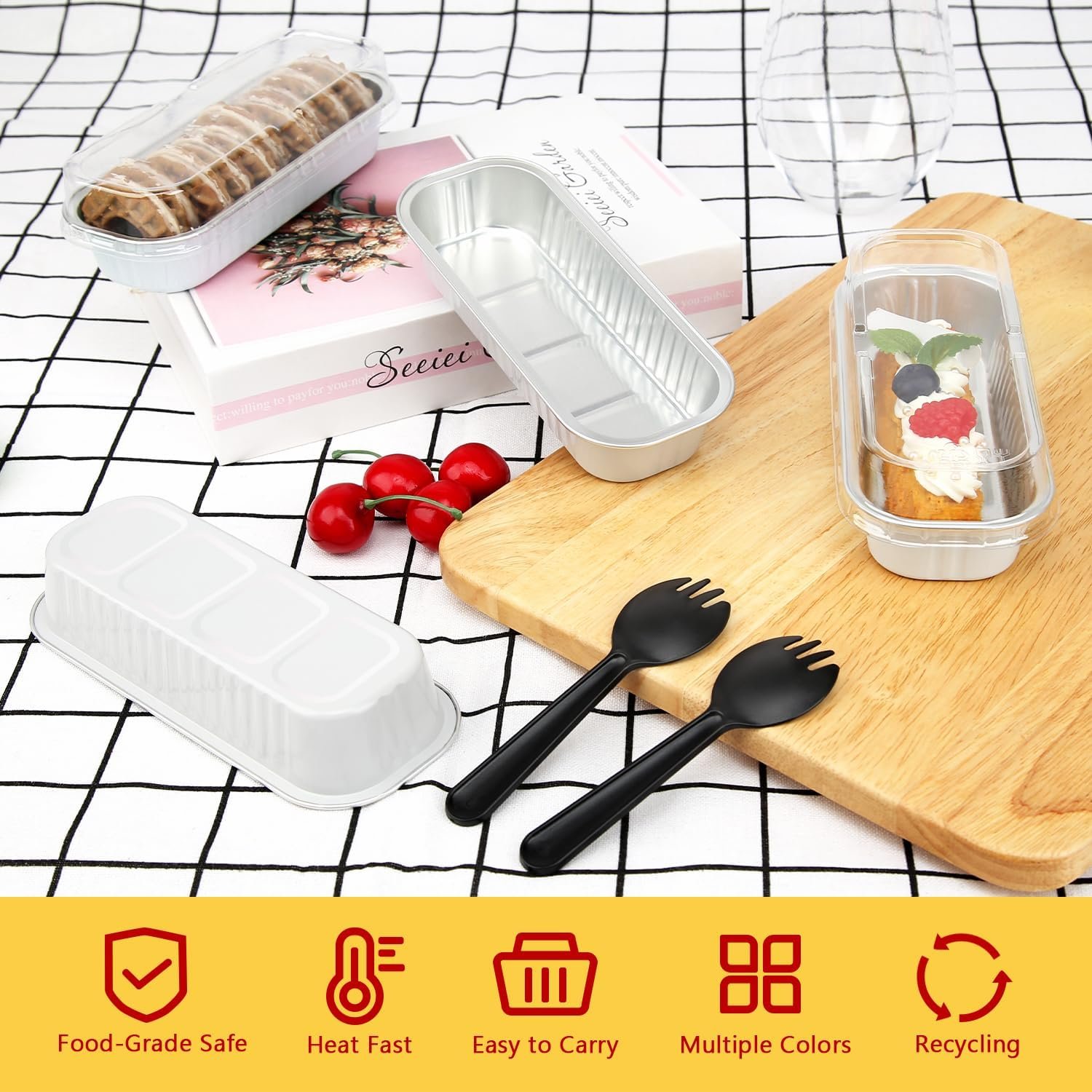 Logo Personalizado Bandejas para Mini Panes Desechables 100 Unidades, Contenedores Rectangulares de Aluminio de 6.8oz para Pasteles, Marca Blanca para Muffins y Cupcakes, Proveedor de Envases para Repostería Logo Personalizado Bandejas para Mini Panes Desechables 100 Unidades, Contenedores Rectangulares de Aluminio de 6.8oz para Pasteles, Marca Blanca para Muffins y Cupcakes, Proveedor de Envases para Repostería