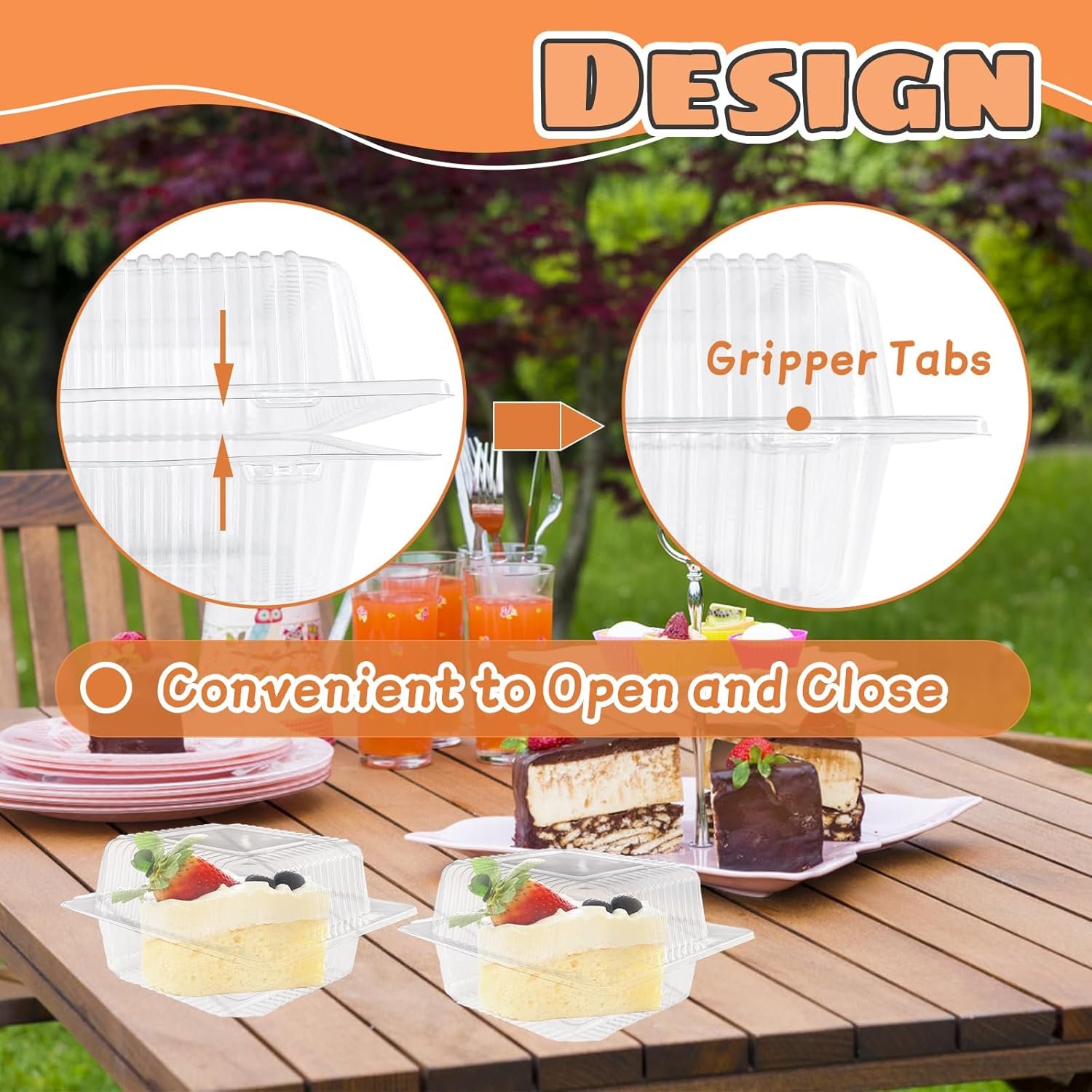 Contenedores de plástico desechables con logo personalizado, envases de comida cuadrados claros con tapa para ensaladas, pastas y hamburguesas (13.5 x 12 x 7 cm), marca blanca de proveedor.