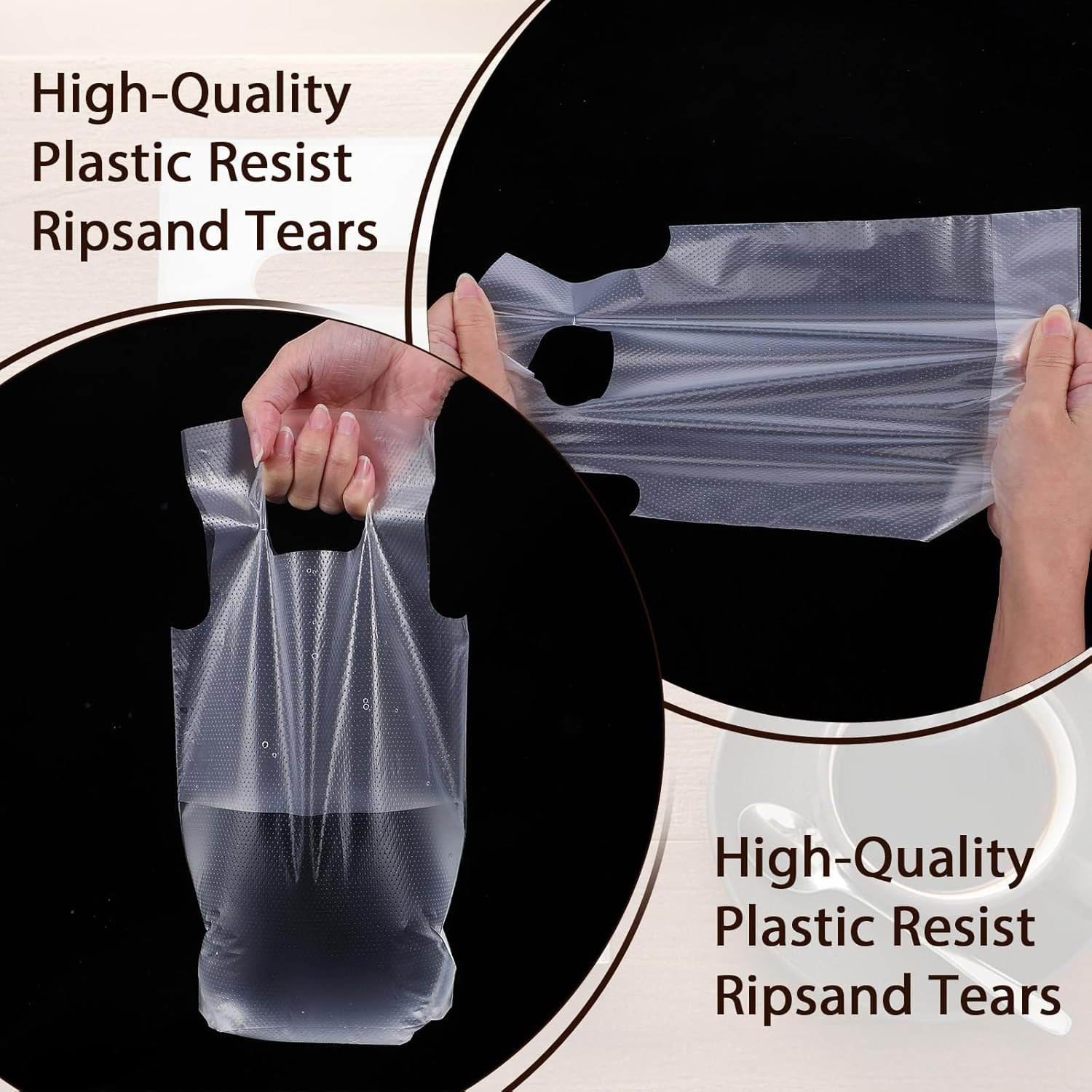 Bolsas Portavasos de Plástico Transparentes de 11x6 Pulgadas con Mango para Café, Té, Jugo, Entrega y Comida para Llevar - Logo Personalizado, Marca Blanca, Proveedor Bolsas Portavasos de Plástico Transparentes de 11x6 Pulgadas con Mango para Café, Té, Jugo, Entrega y Comida para Llevar - Logo Personalizado, Marca Blanca, Proveedor