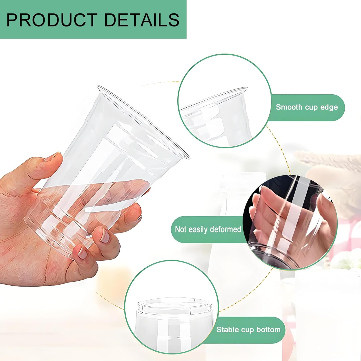 Tazas Plásticas Transparentes de 12oz con Etiquetas Personalizadas para Iced Coffee y Bebidas Frías, Set de Vasos Desechables con Logo Personalizado, Proveedor de Marca Blanca.