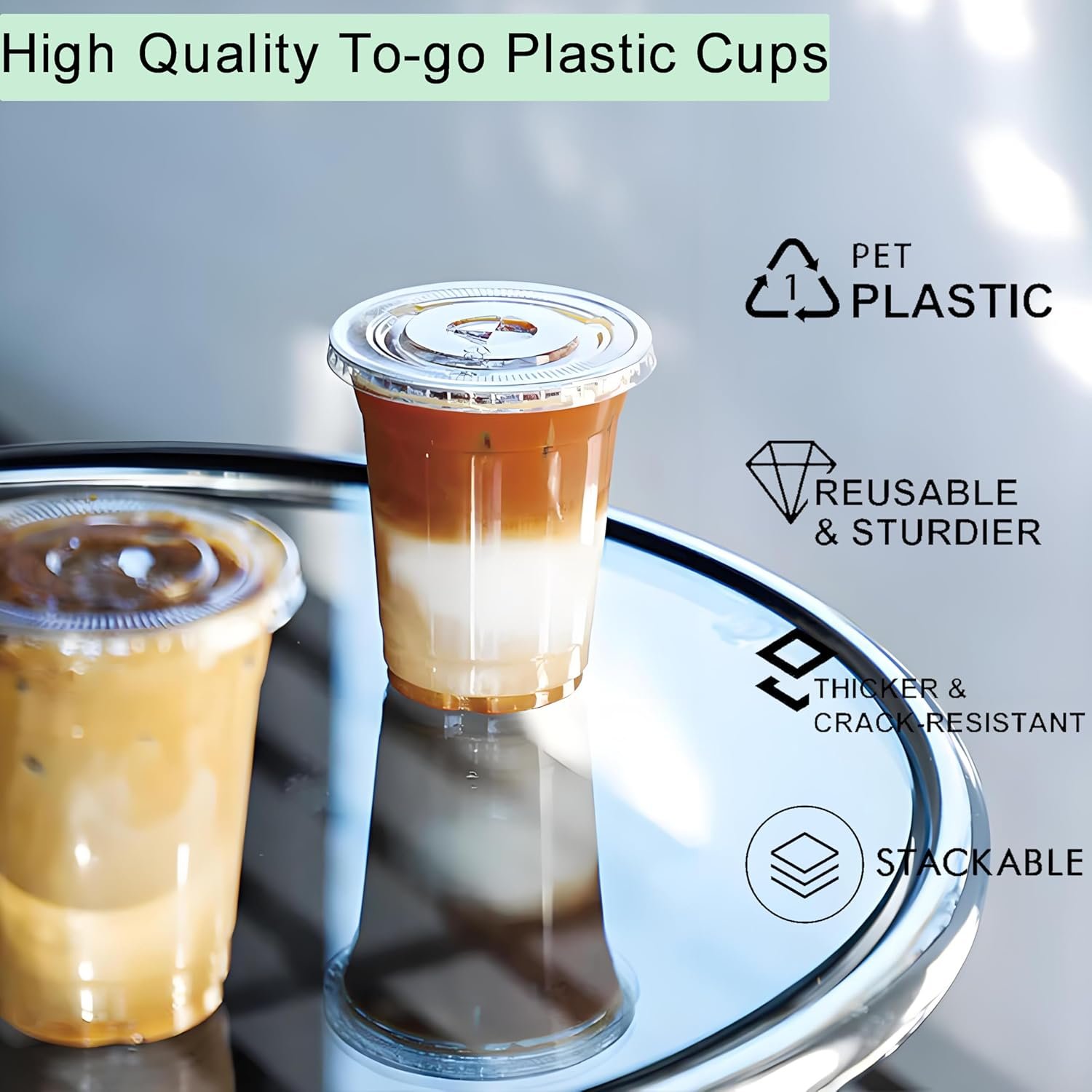 Tazas Plásticas Transparentes de 12oz con Etiquetas Personalizadas para Iced Coffee y Bebidas Frías, Set de Vasos Desechables con Logo Personalizado, Proveedor de Marca Blanca.