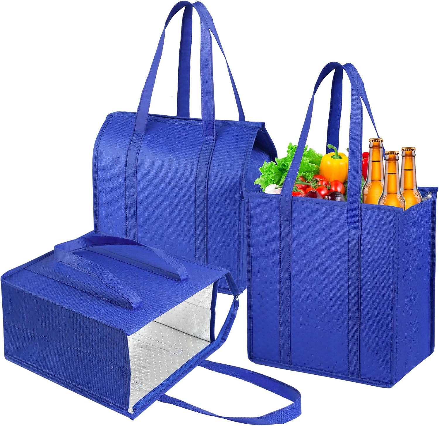 Bolsas de Compras Térmicas con Cierre Superior para Alimentos Congelados Personalizadas con Logo, Solución Ideal para el Comercio, Proveedor de Fábrica