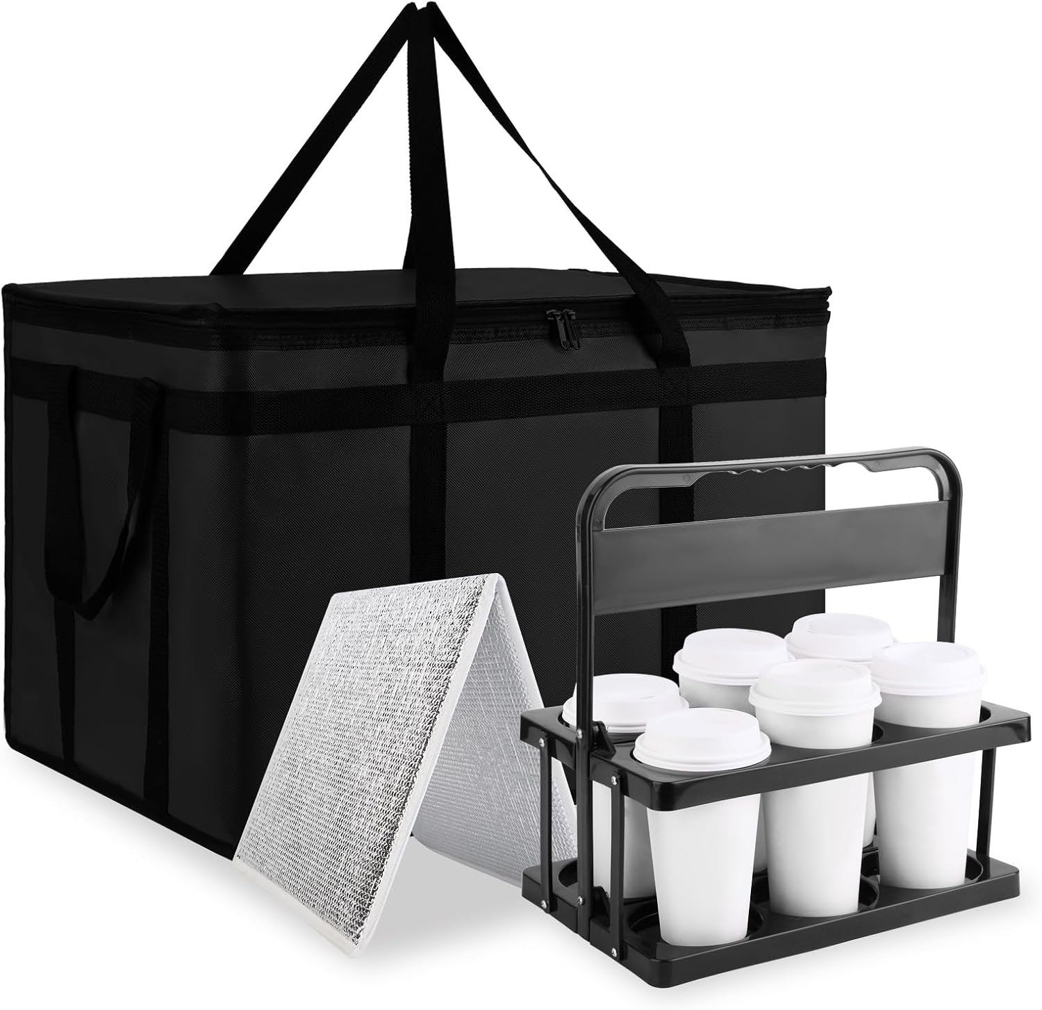 Bolsa Térmica de Entrega de Comida con Fondo Duro y Capacidad XXX-Large para Pizzas, Ideal para Catering de Supermercado y Viajes, Personalización con Logo, Accesorios para Mantener Frío y Calor, Proveedor de Calidad