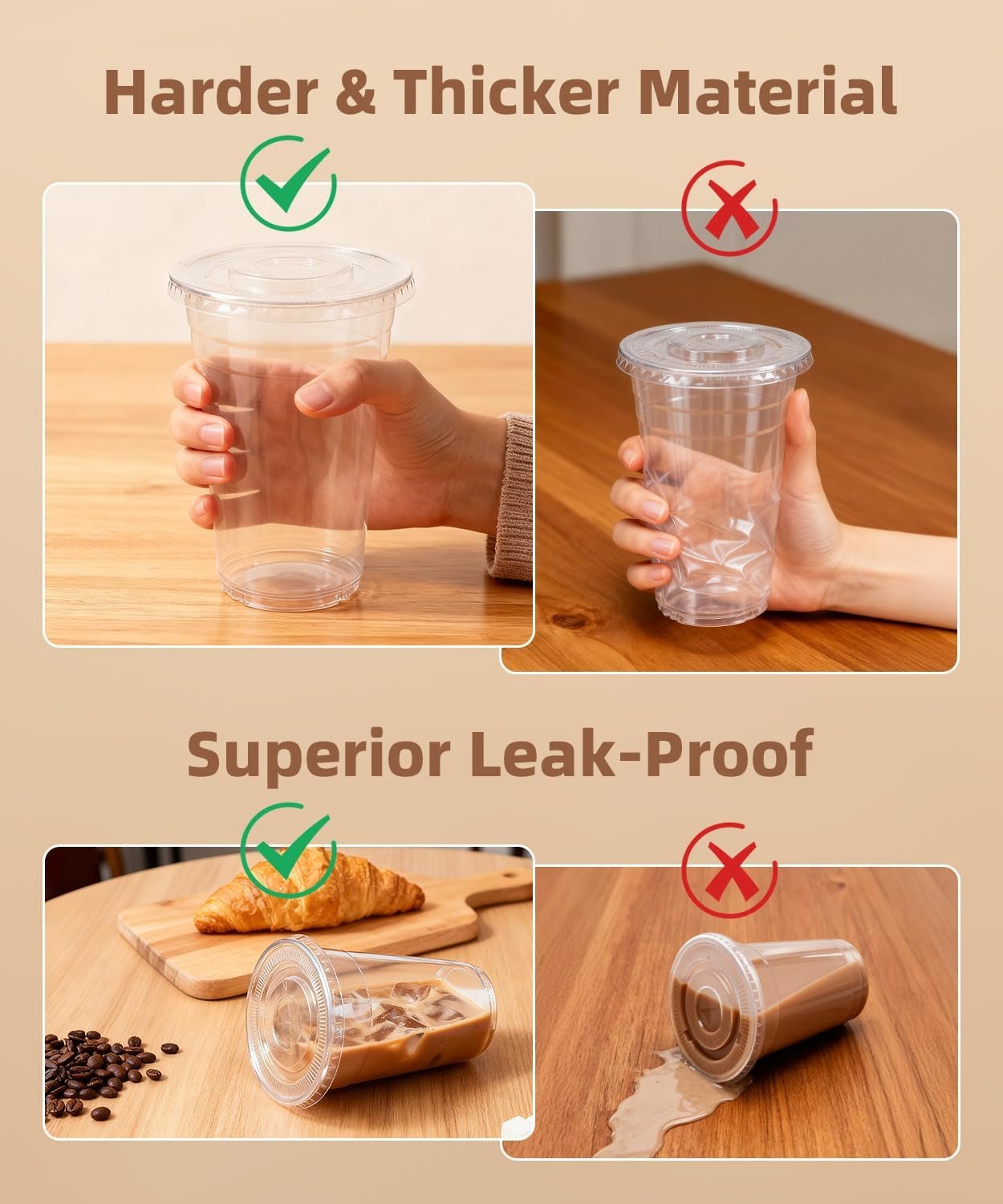 Logo Personalizado - Paquete de 100 vasos de plástico transparente de 16 oz con tapa y popotes, resistentes y seguros para alimentos, vasos desechables para café helado, batidos y bebidas frías - Proveedor de vasos BPA libres. Logo Personalizado - Paquete de 100 vasos de plástico transparente de 16 oz con tapa y popotes, resistentes y seguros para alimentos, vasos desechables para café helado, batidos y bebidas frías - Proveedor de vasos BPA libres.