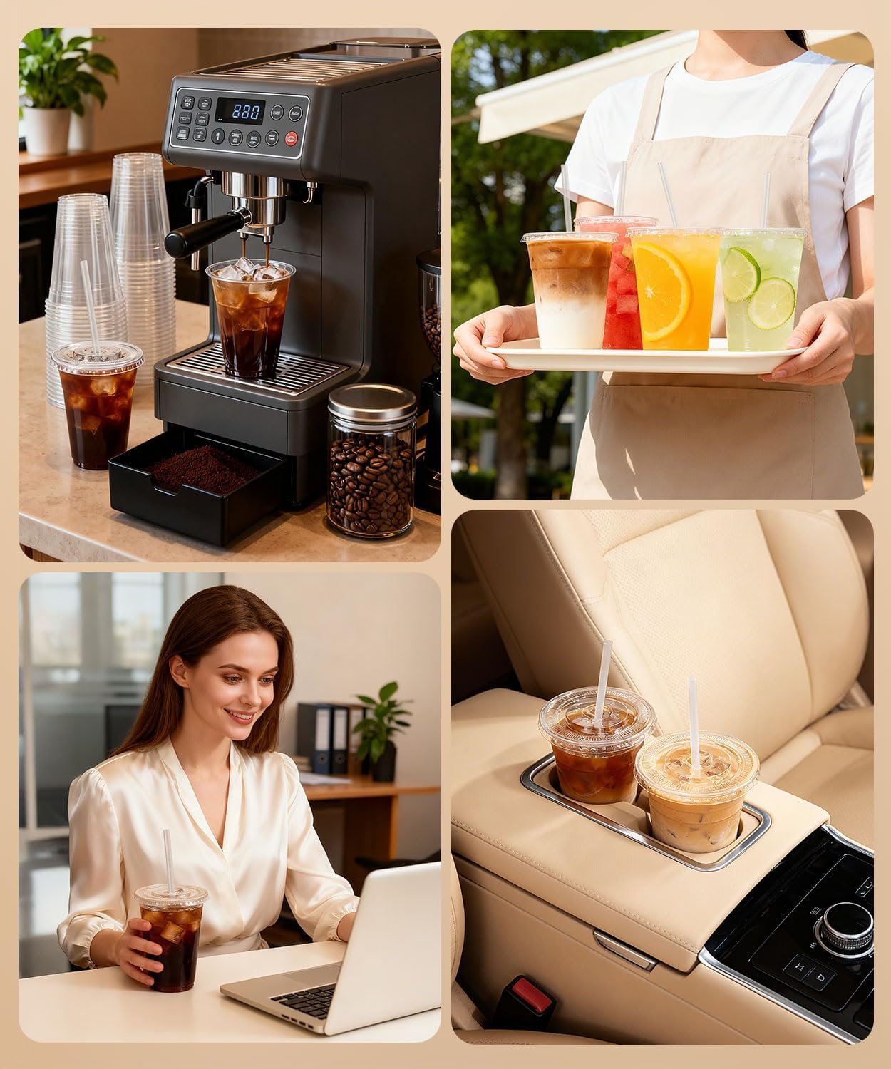 Logo Personalizado - Paquete de 100 vasos de plástico transparente de 16 oz con tapa y popotes, resistentes y seguros para alimentos, vasos desechables para café helado, batidos y bebidas frías - Proveedor de vasos BPA libres. Logo Personalizado - Paquete de 100 vasos de plástico transparente de 16 oz con tapa y popotes, resistentes y seguros para alimentos, vasos desechables para café helado, batidos y bebidas frías - Proveedor de vasos BPA libres.