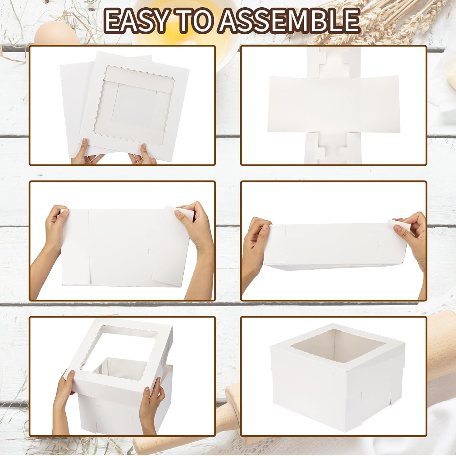 Logo Personalizado Cajas para Pasteles de 12x12x8 Pulgadas con Ventana para Postres, Marca Blanca de Cartón, Proveedor de Envases. Logo Personalizado Cajas para Pasteles de 12x12x8 Pulgadas con Ventana para Postres, Marca Blanca de Cartón, Proveedor de Envases.