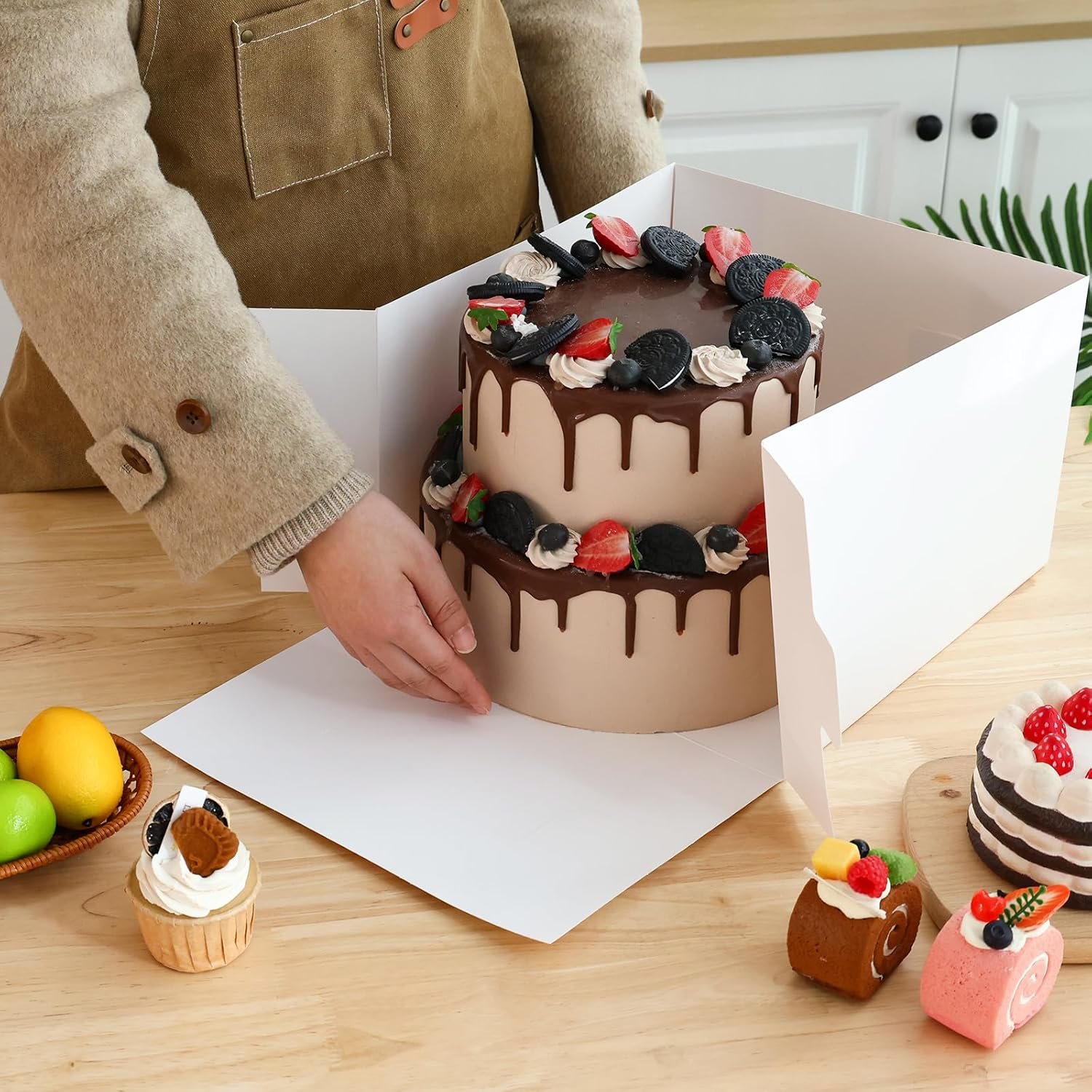 Logo Personalizado Cajas para Pasteles de 12x12x8 Pulgadas con Ventana para Postres, Marca Blanca de Cartón, Proveedor de Envases. Logo Personalizado Cajas para Pasteles de 12x12x8 Pulgadas con Ventana para Postres, Marca Blanca de Cartón, Proveedor de Envases.