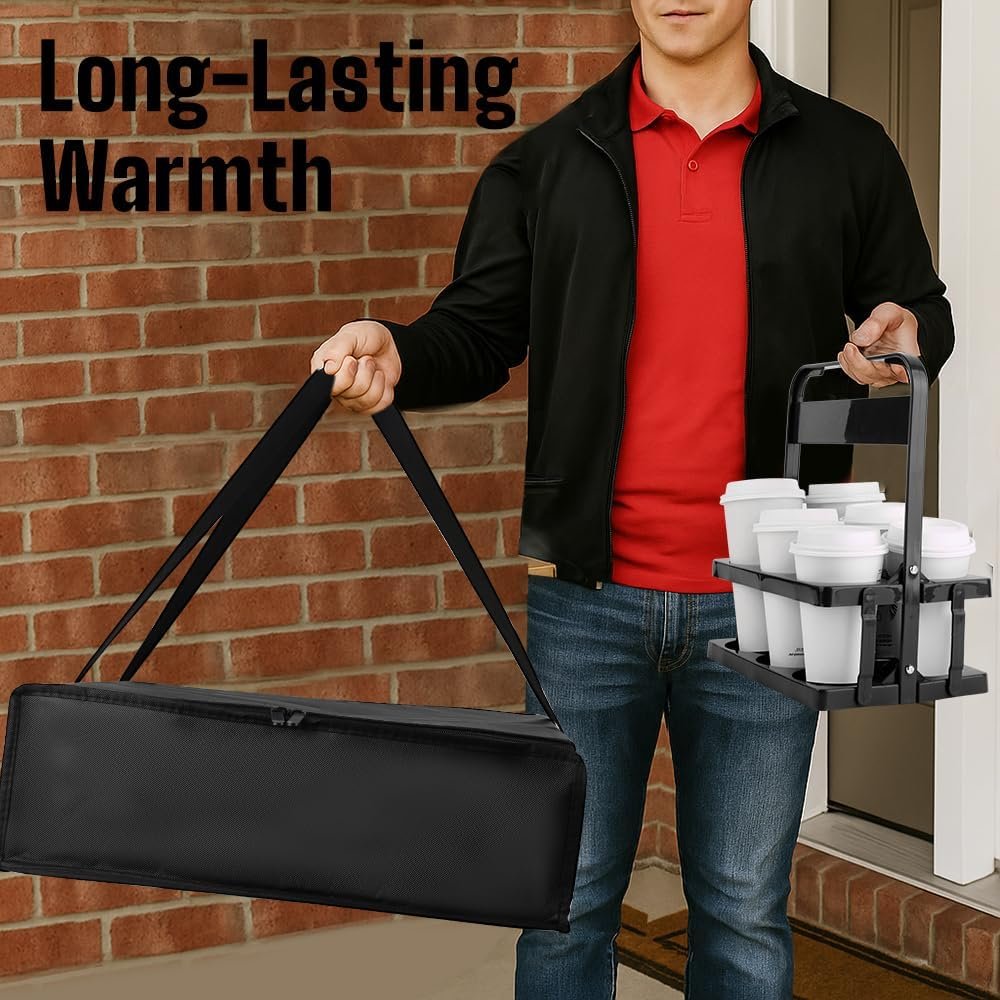 Logo Personalizado para Bolsas Térmicas de Pizza para Entrega, Transportador de Bebidas Portátil de Plástico, Bolsa Térmica de 20