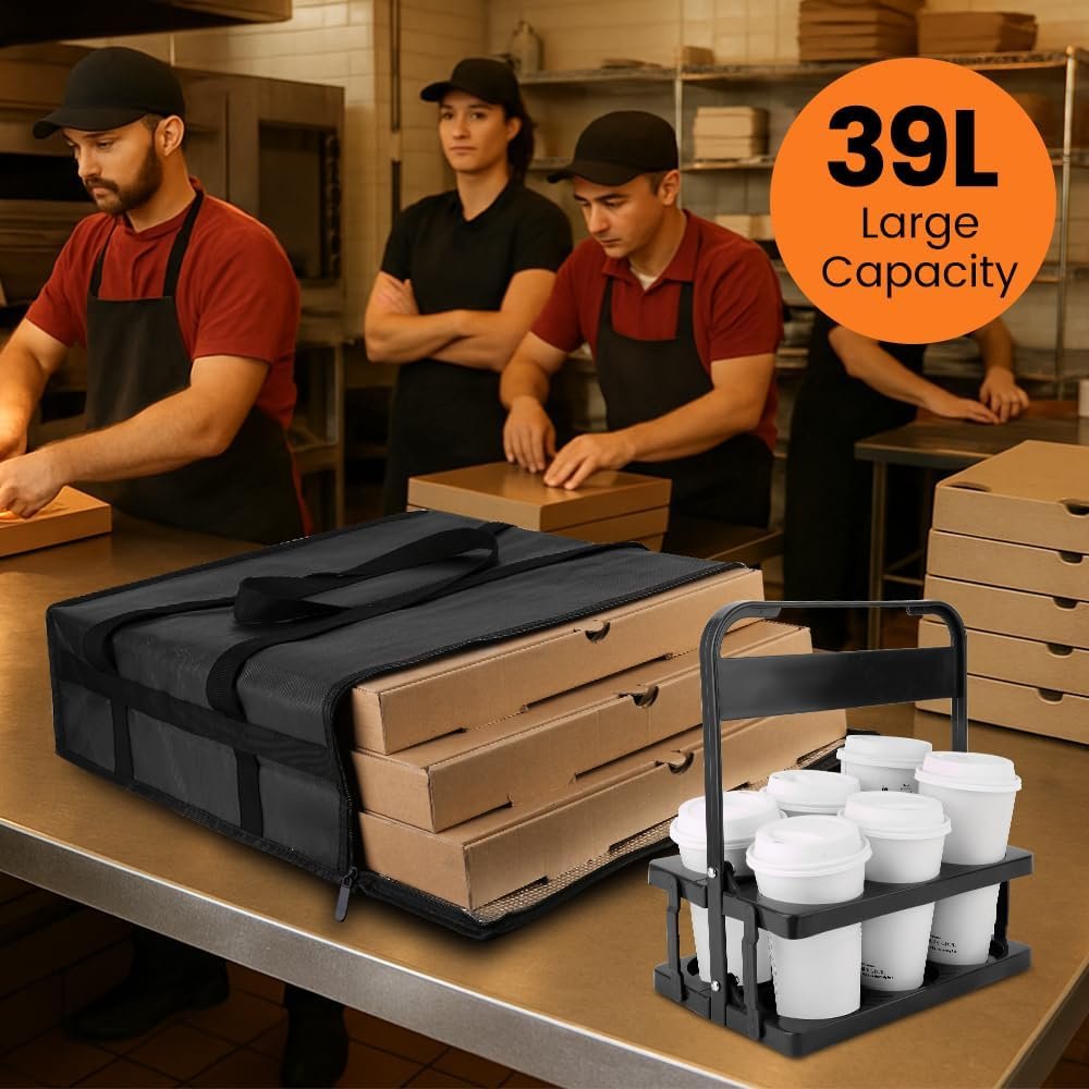 Logo Personalizado para Bolsas Térmicas de Pizza para Entrega, Transportador de Bebidas Portátil de Plástico, Bolsa Térmica de 20