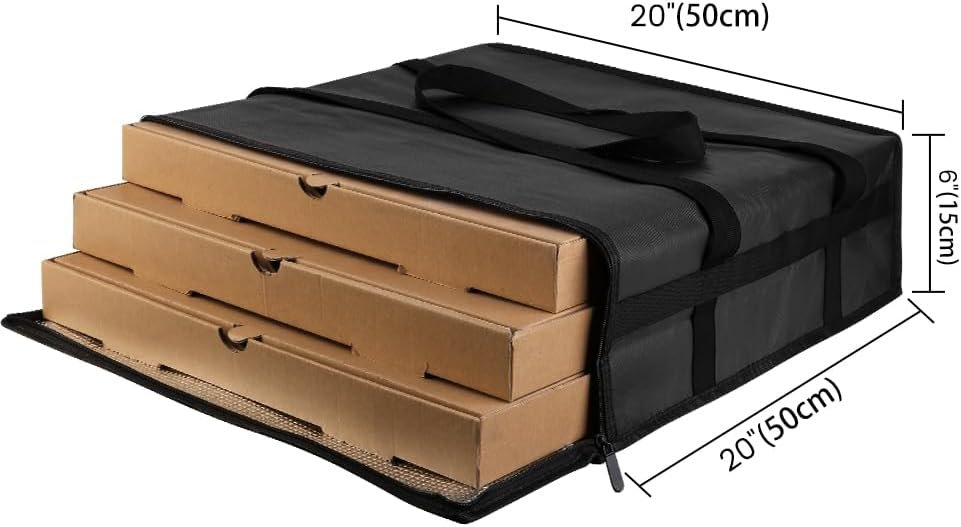 Logo Personalizado para Bolsas Térmicas de Pizza para Entrega, Transportador de Bebidas Portátil de Plástico, Bolsa Térmica de 20