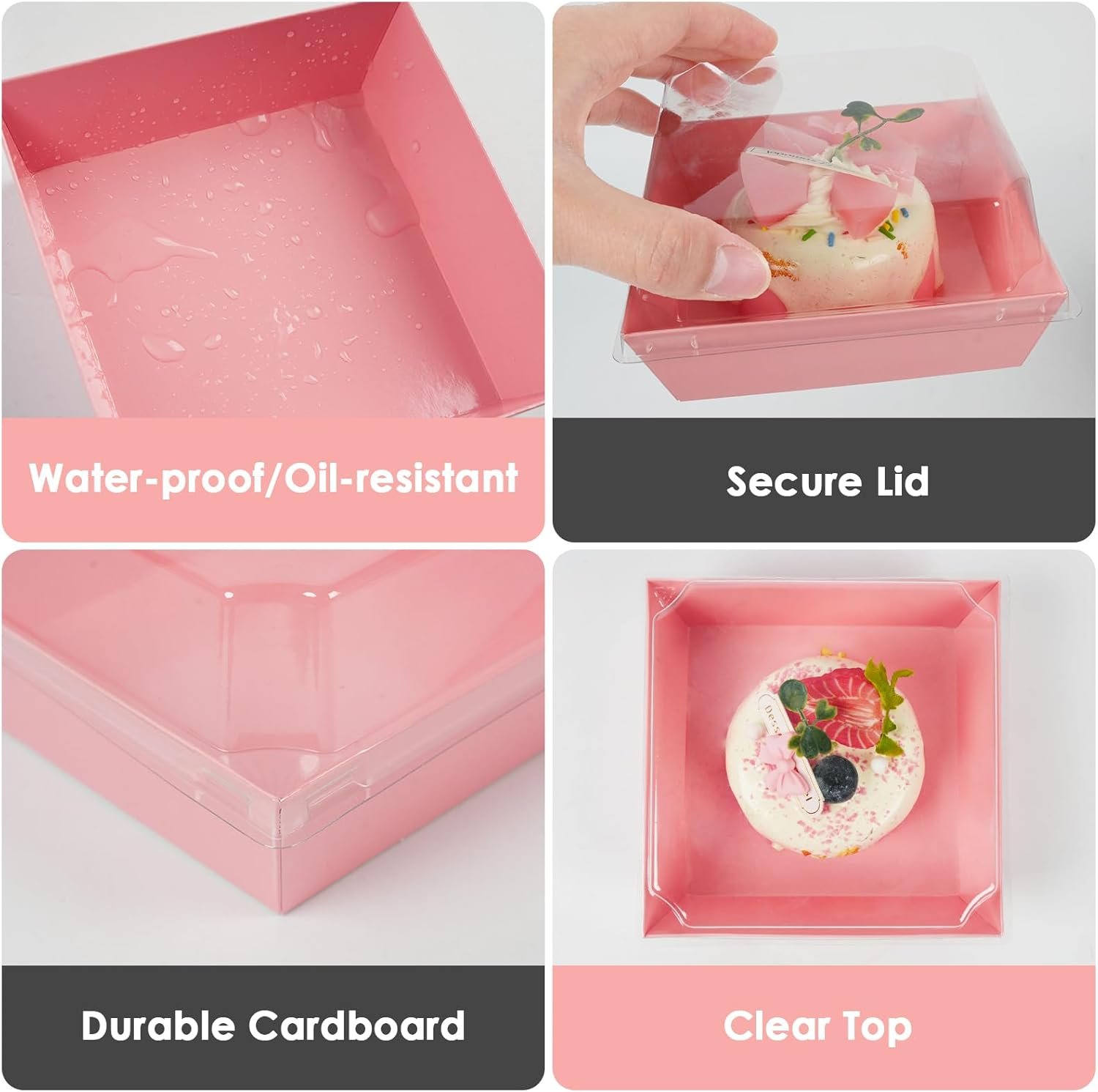 Cajas de charcutería de papel kraft de 4 pulgadas, personalizadas con logo, empaques de comida a prueba de aceite para sándwiches, galletas, cacao caliente, cupcakes y fresas, proveedor de soluciones para marcas blancas.