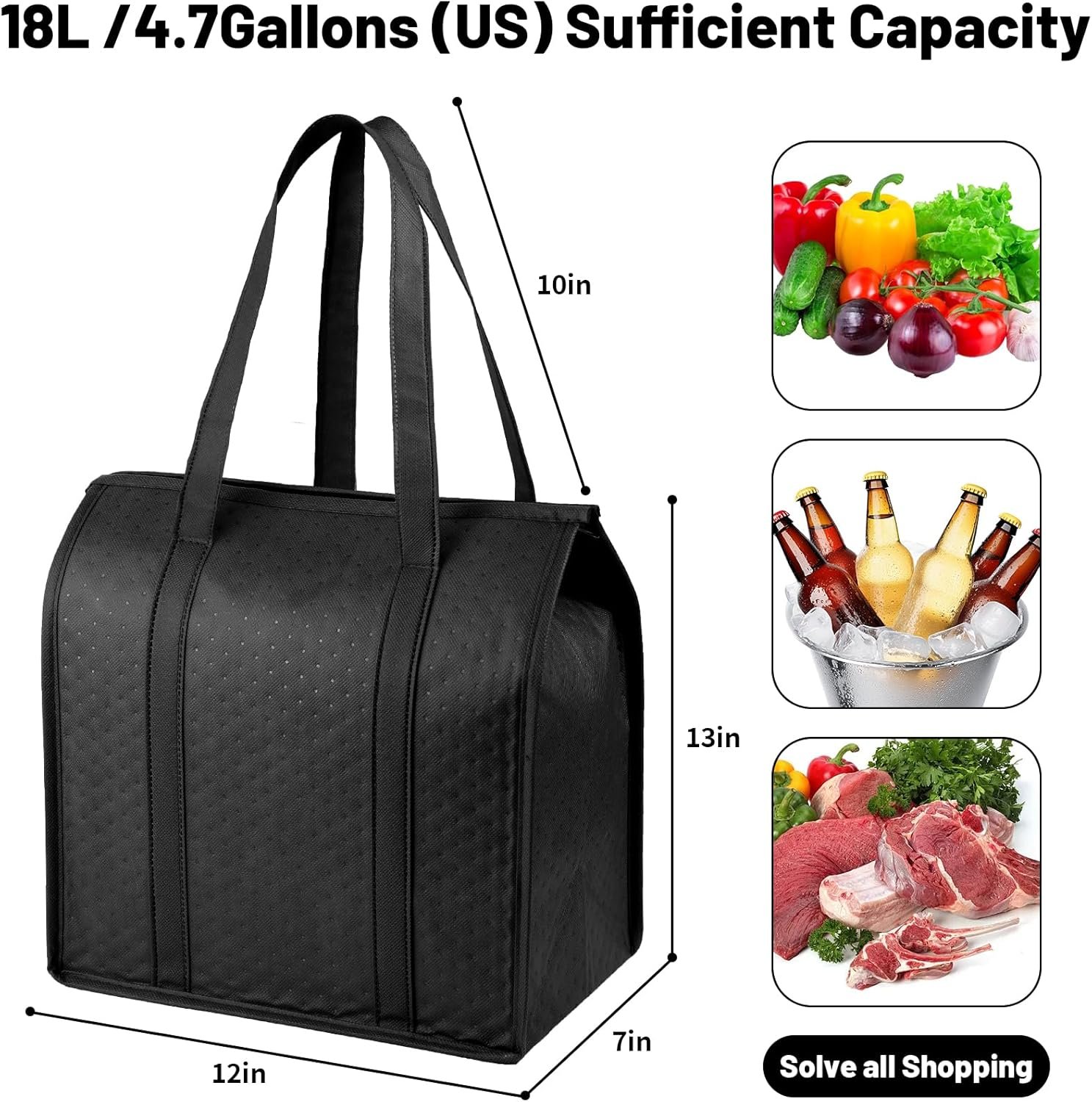 Bolsas de supermercado aisladas con cierre para alimentos congelados, logo personalizado, ideal para viajes y compras, proveedor de bolsas térmicas.