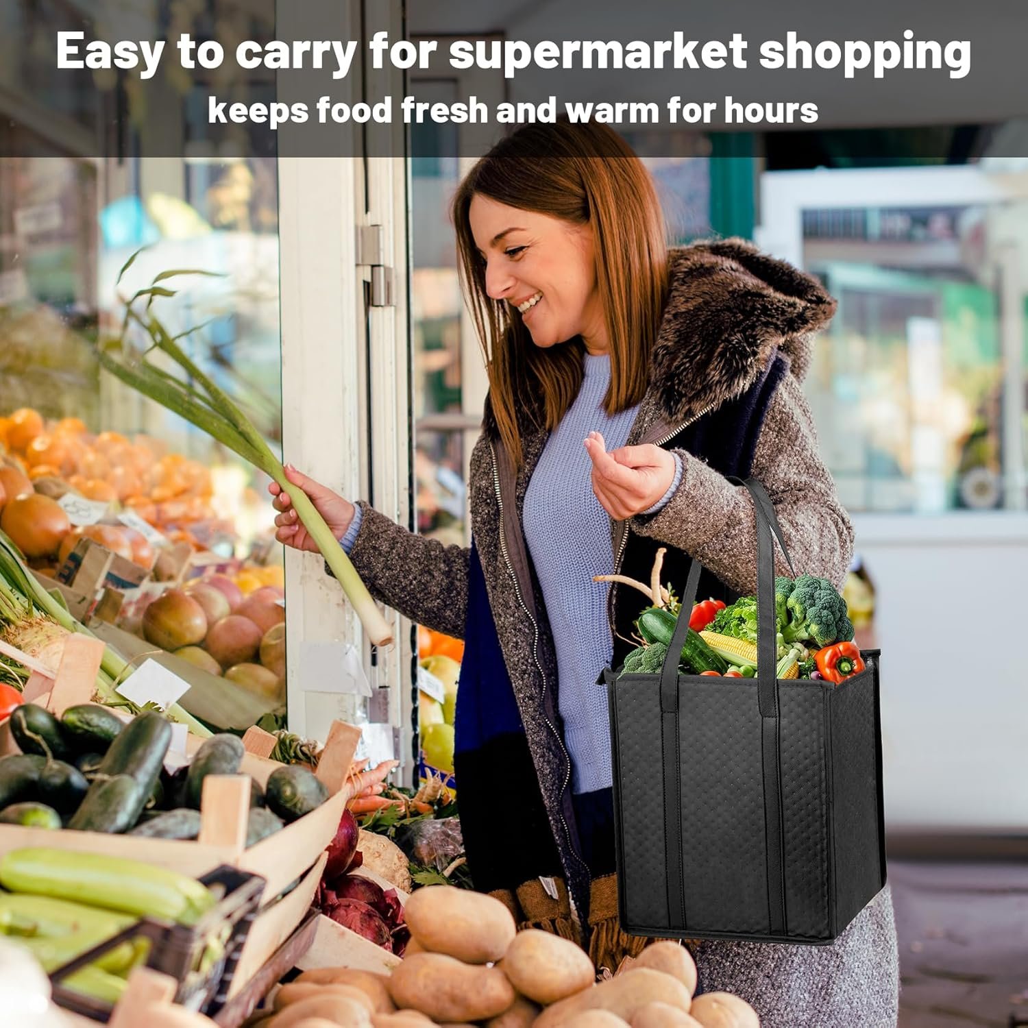 Bolsas de supermercado aisladas con cierre para alimentos congelados, logo personalizado, ideal para viajes y compras, proveedor de bolsas térmicas.