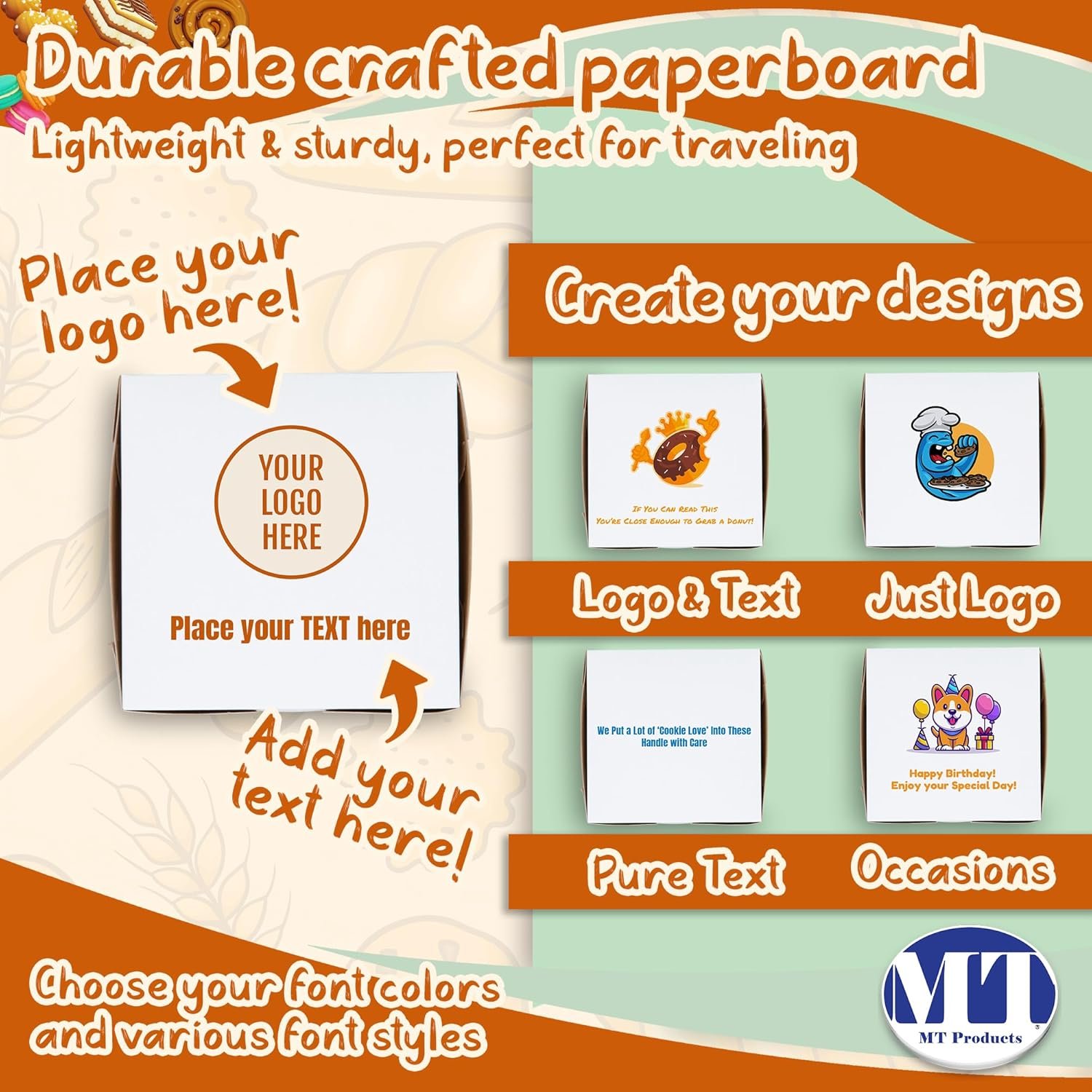 Logo Personalizado Cajas de pastelería impresas a medida - 6