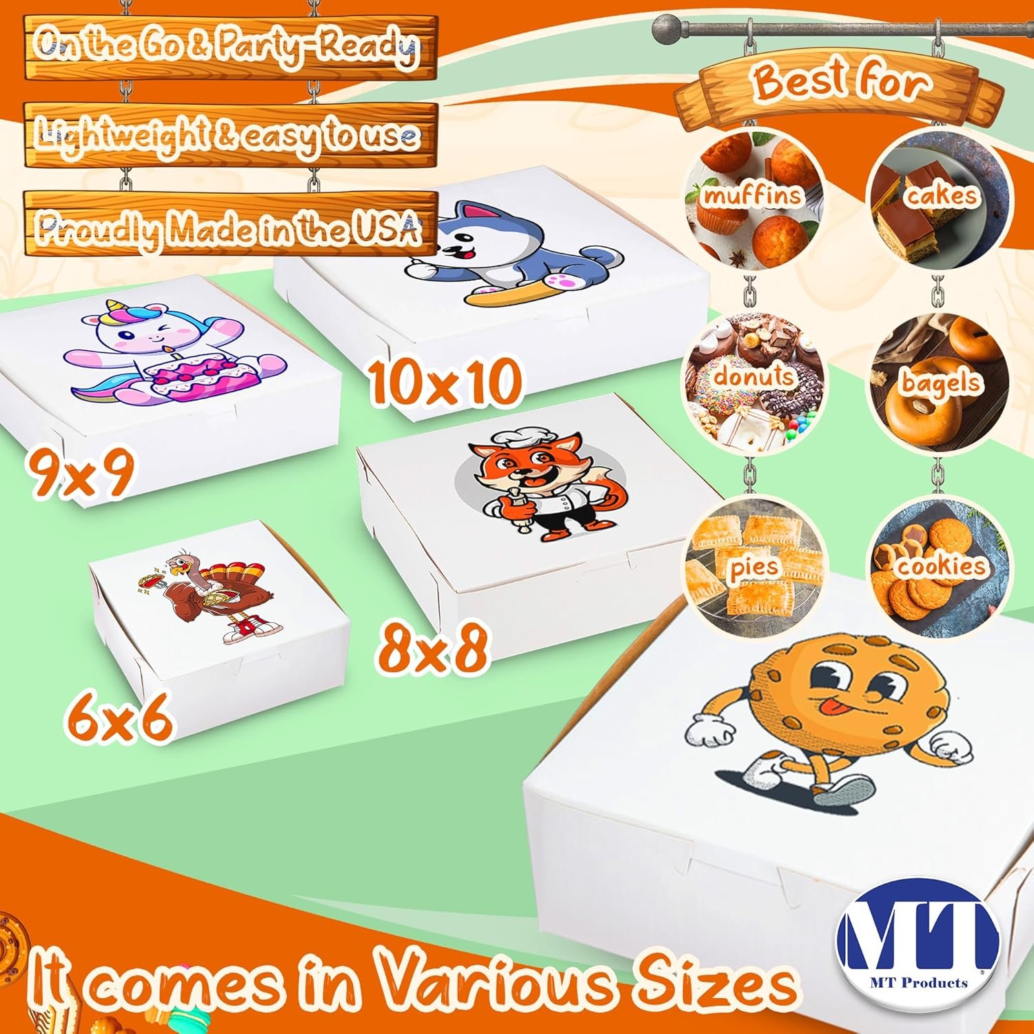 Logo Personalizado Cajas de pastelería impresas a medida - 6