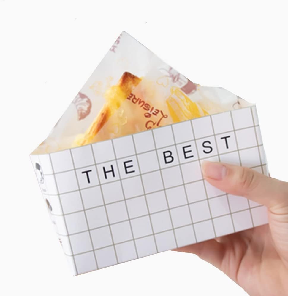 Caja de Alimento para Llevar con Logo Personalizado, Pack de 50 Unidades (5.2"2.7"2.7" /LHW) para Sándwiches, Pasteles, Donas y Hamburguesas, Proveedor de Envases de Papel Marca Blanca.