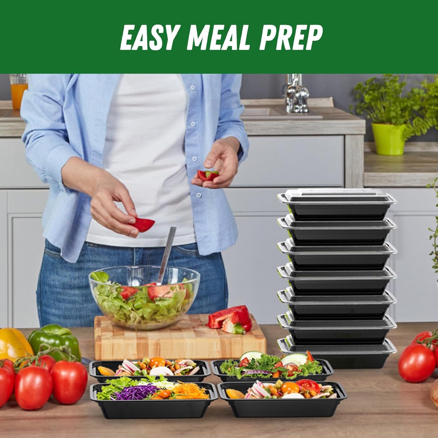 Logo Personalizado: Pack de 50 Contenedores de Alimentos Reutilizables de 28 oz con Tapa, Fáciles de Calentar en Microondas y Lavavajillas, Resistentes a Fugas y Seguros para Alimentos, Marca Blanca de Calidad de Proveedor.