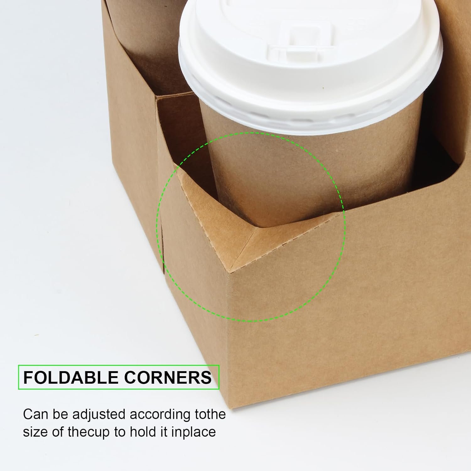 Soporte para Bebidas de Papel Kraft con Asa para 2 Tazas, Porta Tazas de 12-30 OZ para Café para Llevar en Servicio de Comida, Personaliza tu Logo, 50 Paquetes, Proveedor de Equipos para Restaurantes